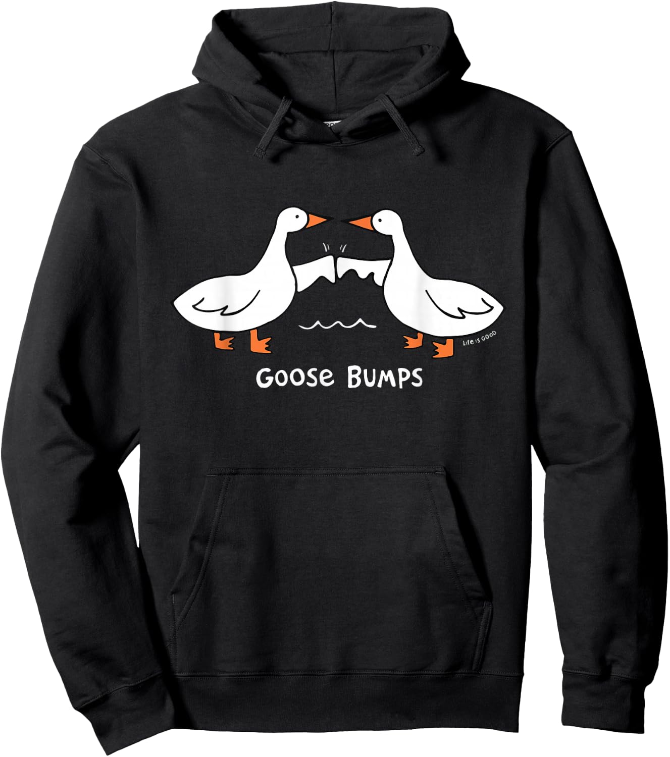 Goose Bumps Goosebumps Funny Geese Fist Bump Pun Hoodie - Hoodie | Black