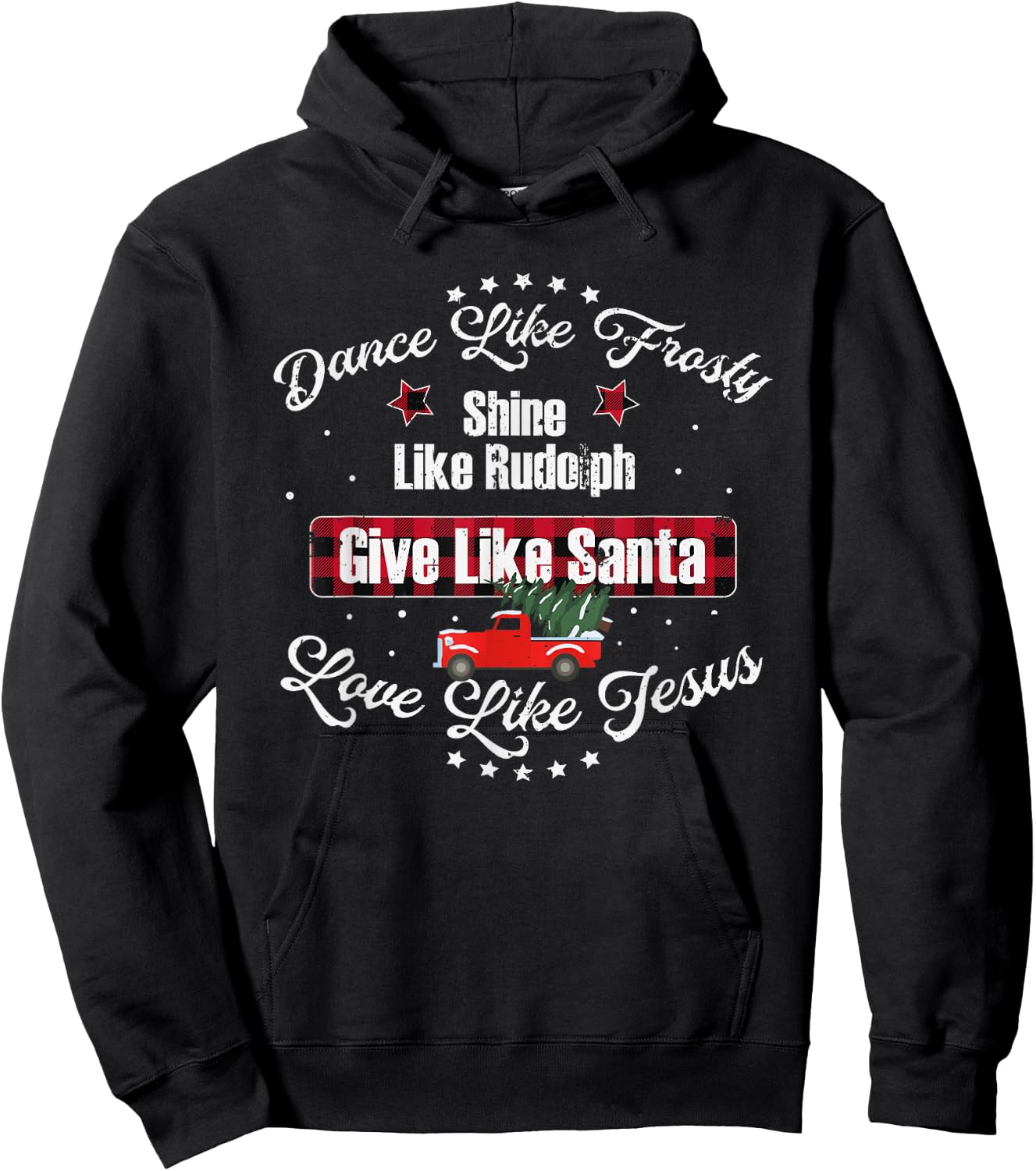 Frosty Dance, Rudolph Shine, Jesus Love Xmas Hoodie - Hoodie | Black