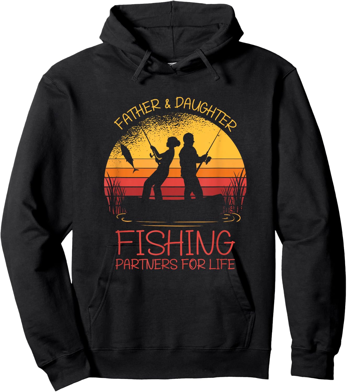 Father & Daughter Fishing Partner For Life Best Father's Day Hoodie - Hoodie | Black