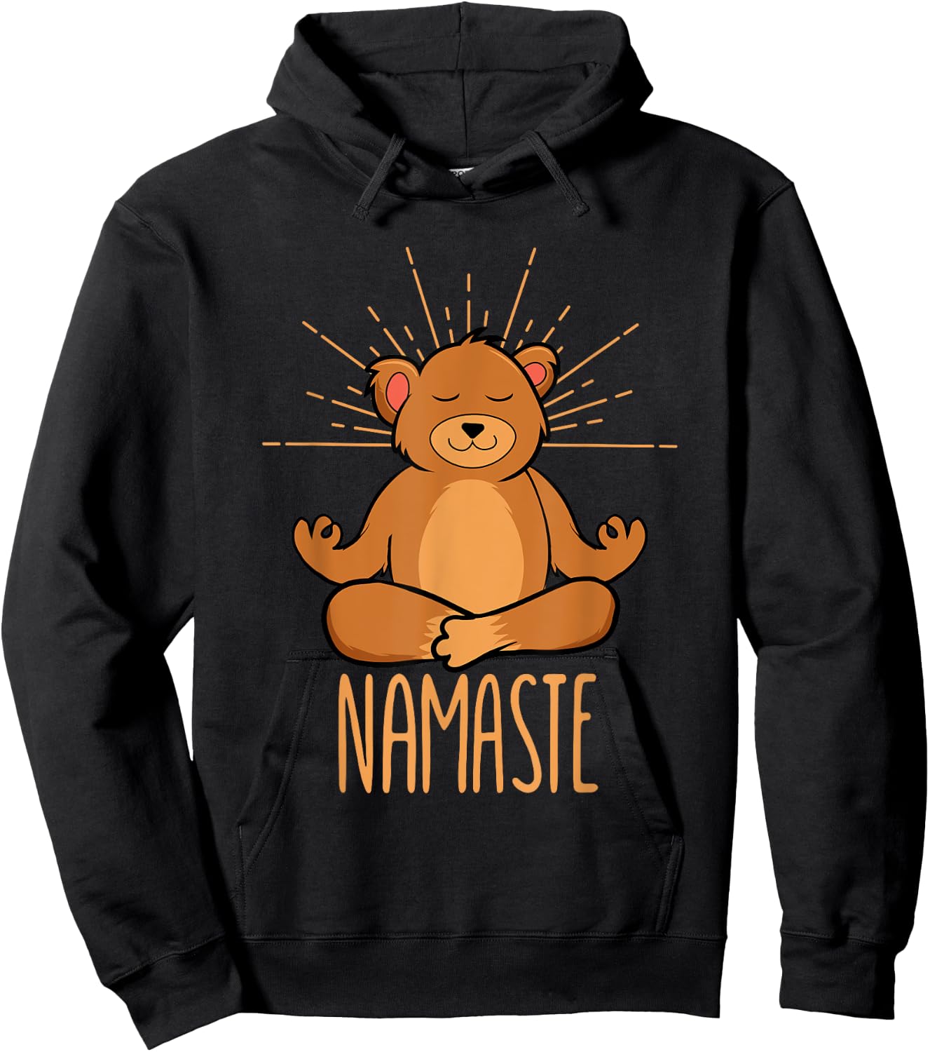 Funny Namaste Bear Meditation Yoga Pose Cute Bear Lover Hoodie - Hoodie | Black