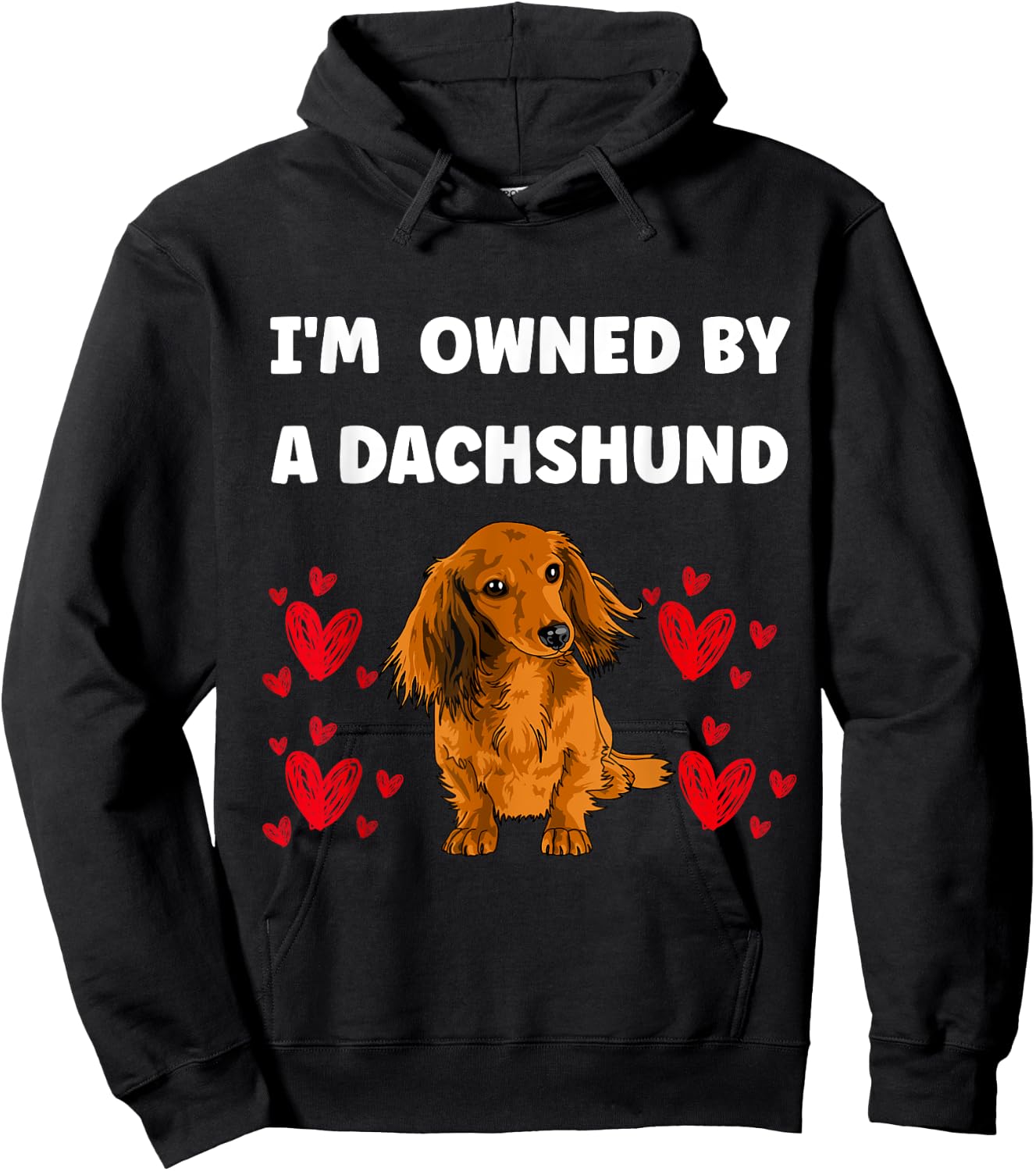 I Am Owned by a Dachshund Dog Hoodie - Hoodie | Black