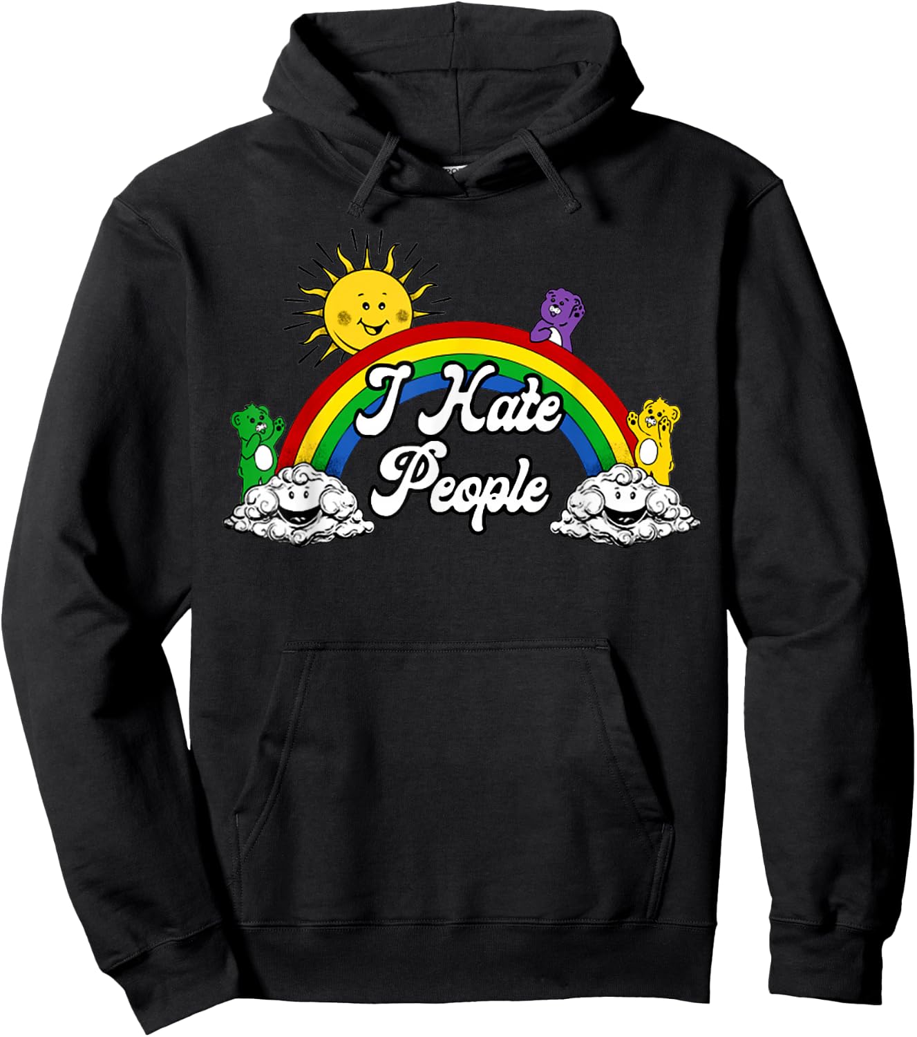 i Hate People t Shirt Hoodie - Hoodie | Black