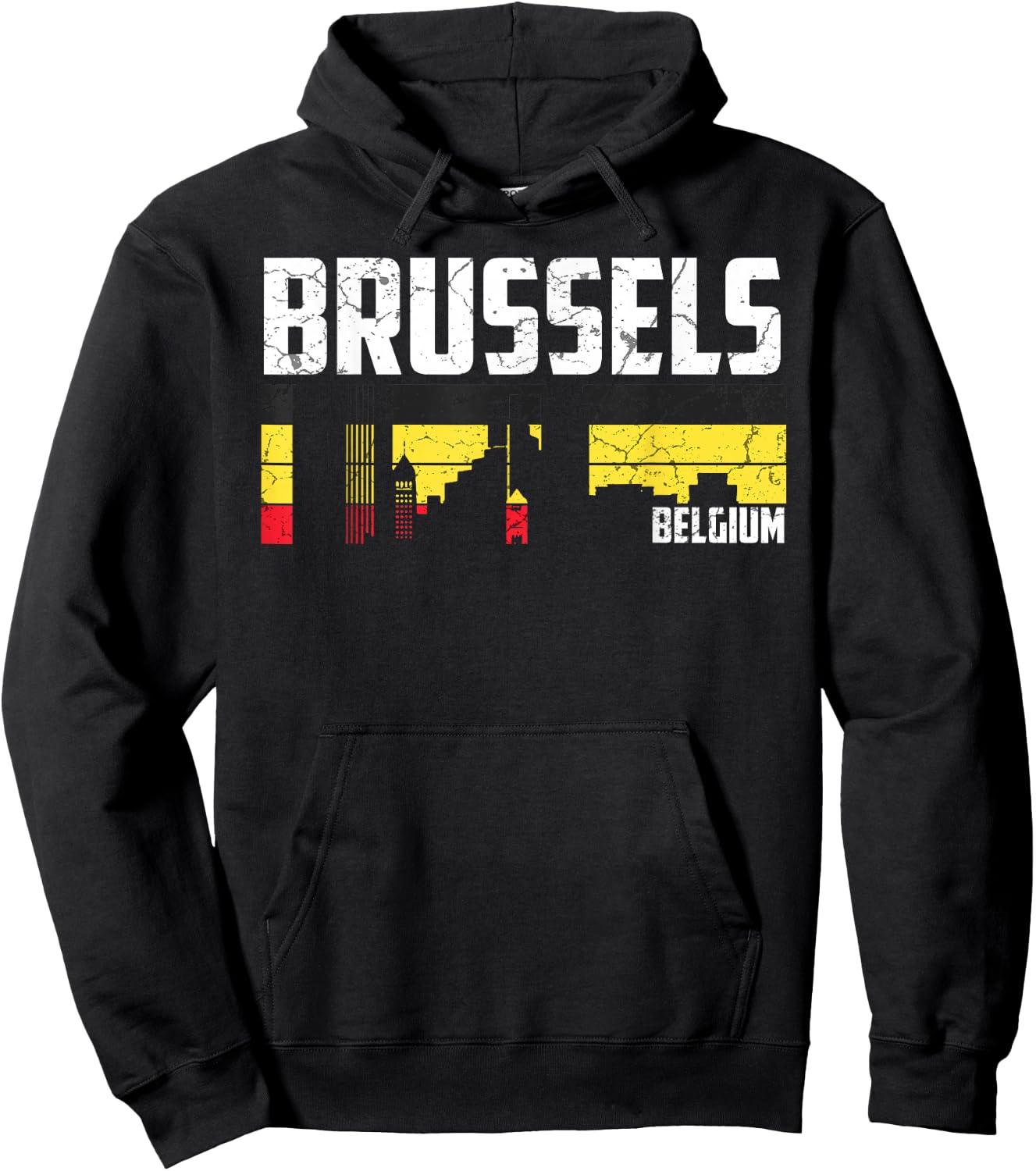 My Brussels Skyline Belgium Home City Souvenir Hoodie - Hoodie | Black