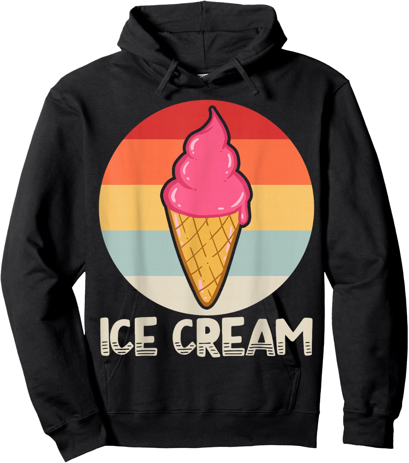 Ice Cream Retro Hoodie - Hoodie | Black