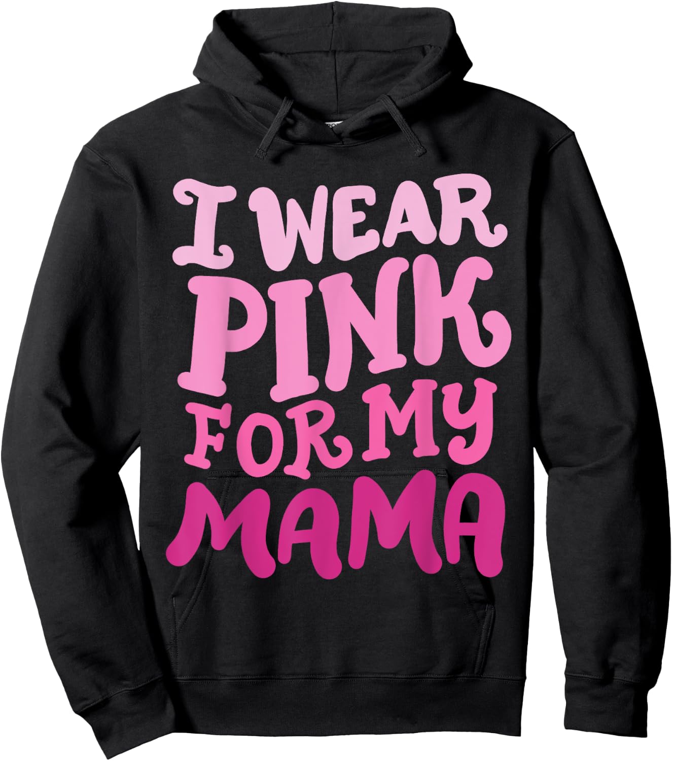 Breast Cancer Awareness Wear Pink For My Mama Groovy Retro Hoodie - Hoodie | Black