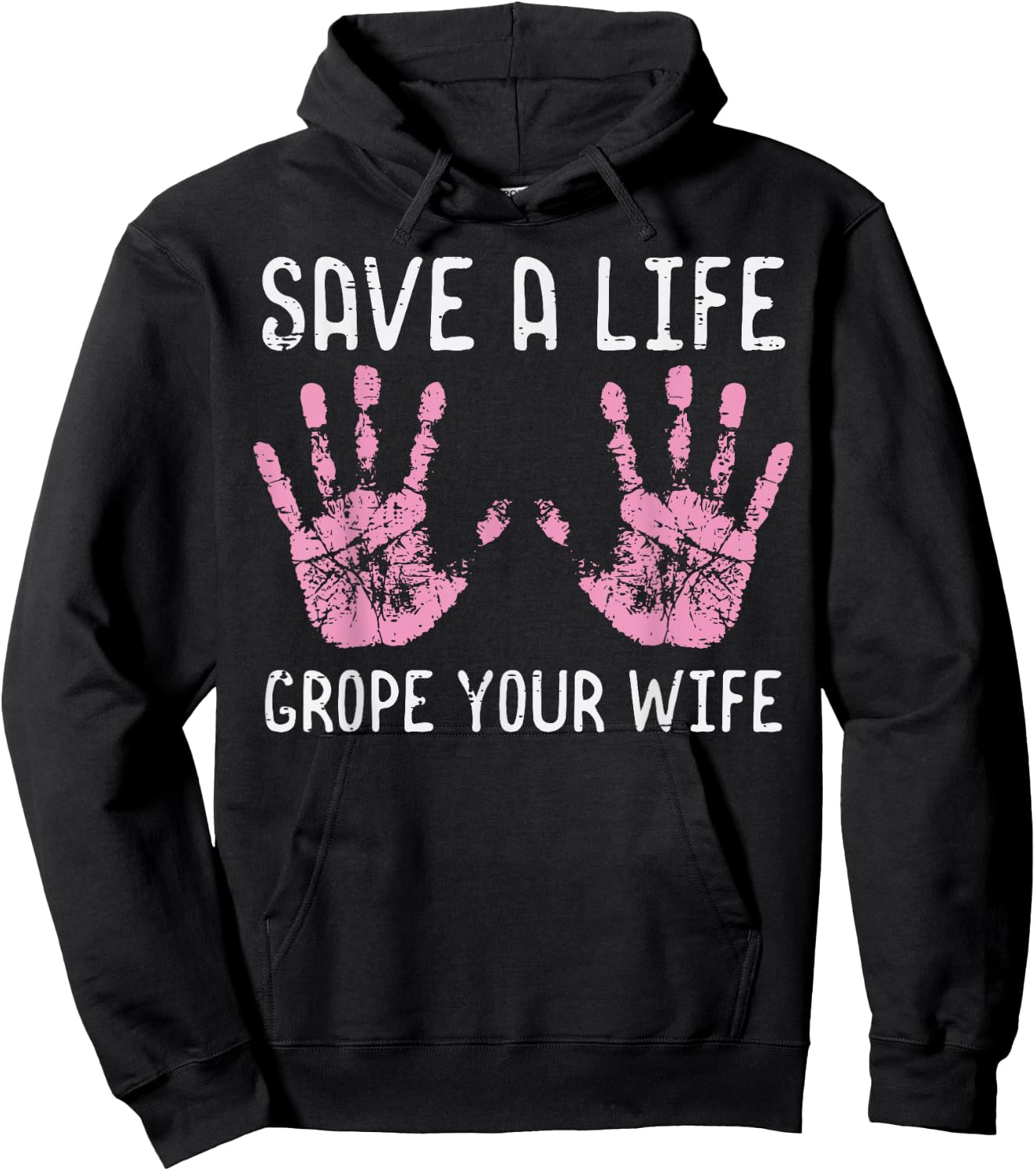 Breast Cancer Save Life Grope Wife Fun Awareness Husband Men Hoodie - Hoodie | Black