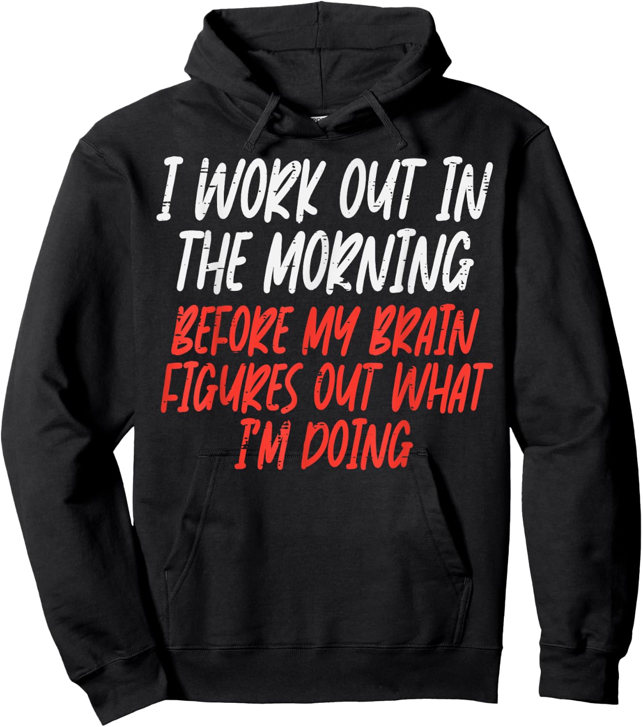 I Workout In Morning Funny Gym Exercise Fitness Women Men Hoodie - Hoodie | Black