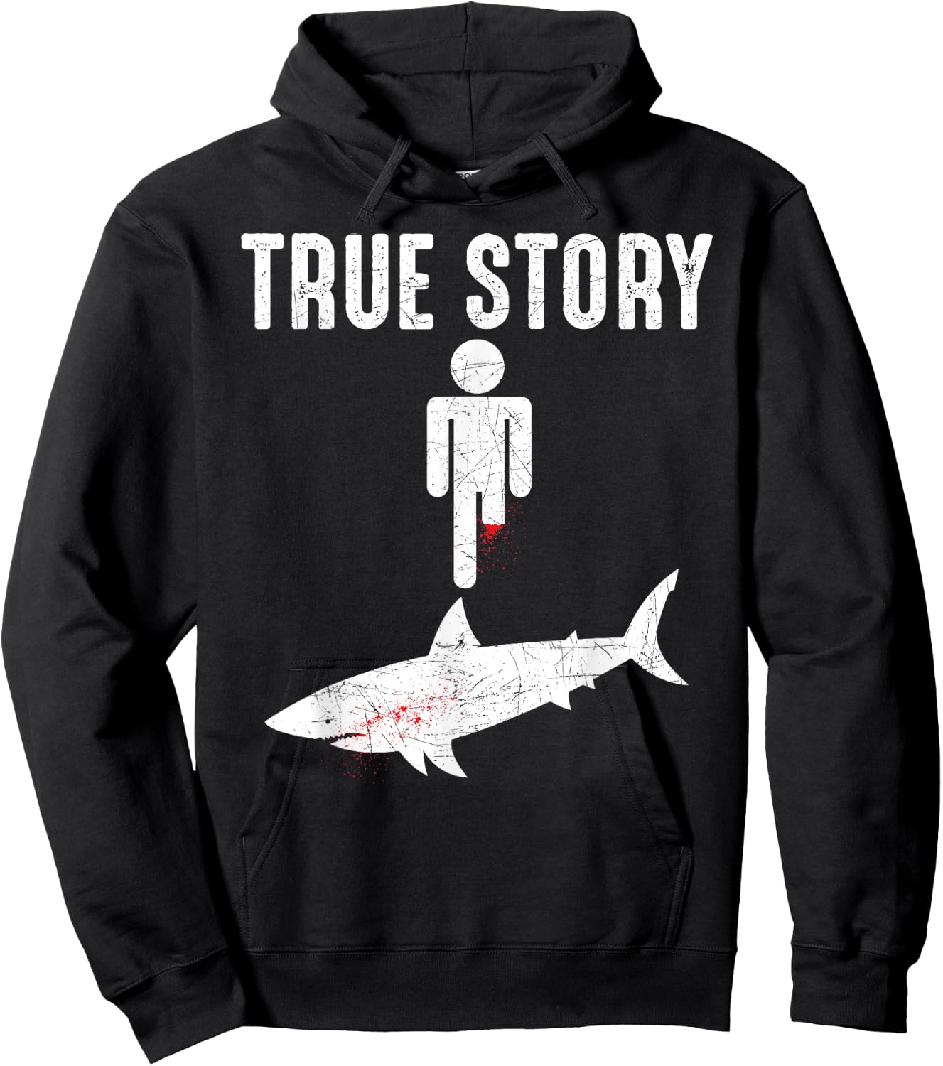 True Story: Shark Bit The Man's Leg Funny Leg Amputee Hoodie - Hoodie | Black