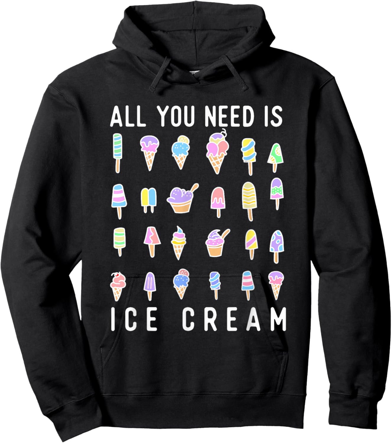 All You Need Is Ice Cream - Ice Cream Lover Gelato Hoodie - Hoodie | Black