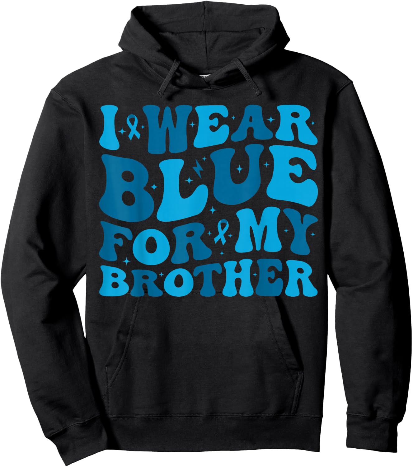 I Wear Blue For My Brother T1D Type 1 Diabetes Awareness Hoodie - Hoodie | Black