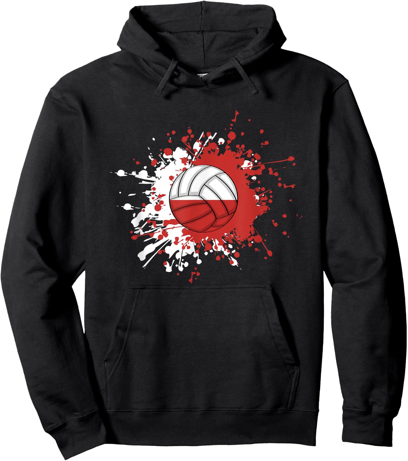 Polish Volleyball With The Flag Of Poland Hoodie - Hoodie | Black