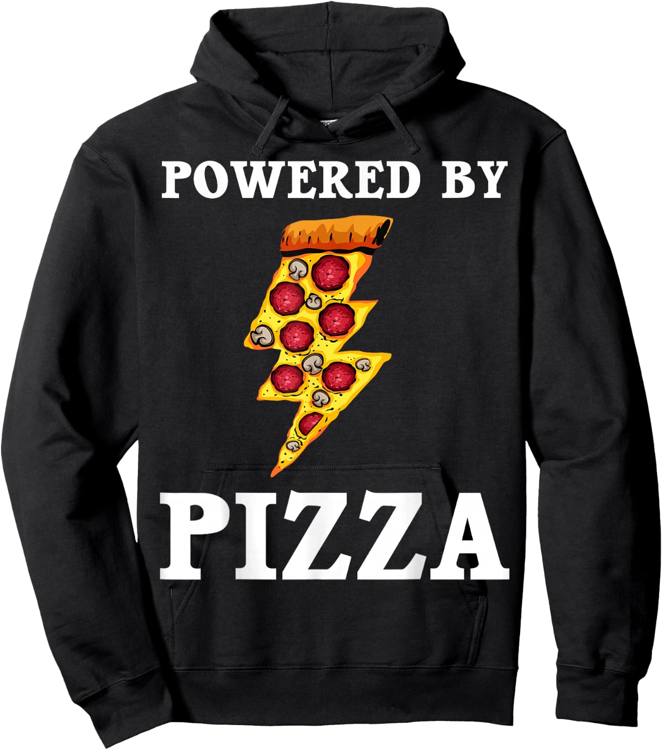 Funny Powered By Pizza Gift Kids Men Women Cool Pizza Lover Hoodie - Hoodie | Black