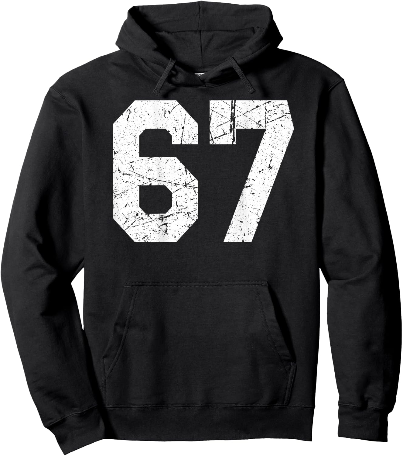 Number #67 Jersey Uniform Athletic Style Sports Graphic Hoodie - Hoodie | Black