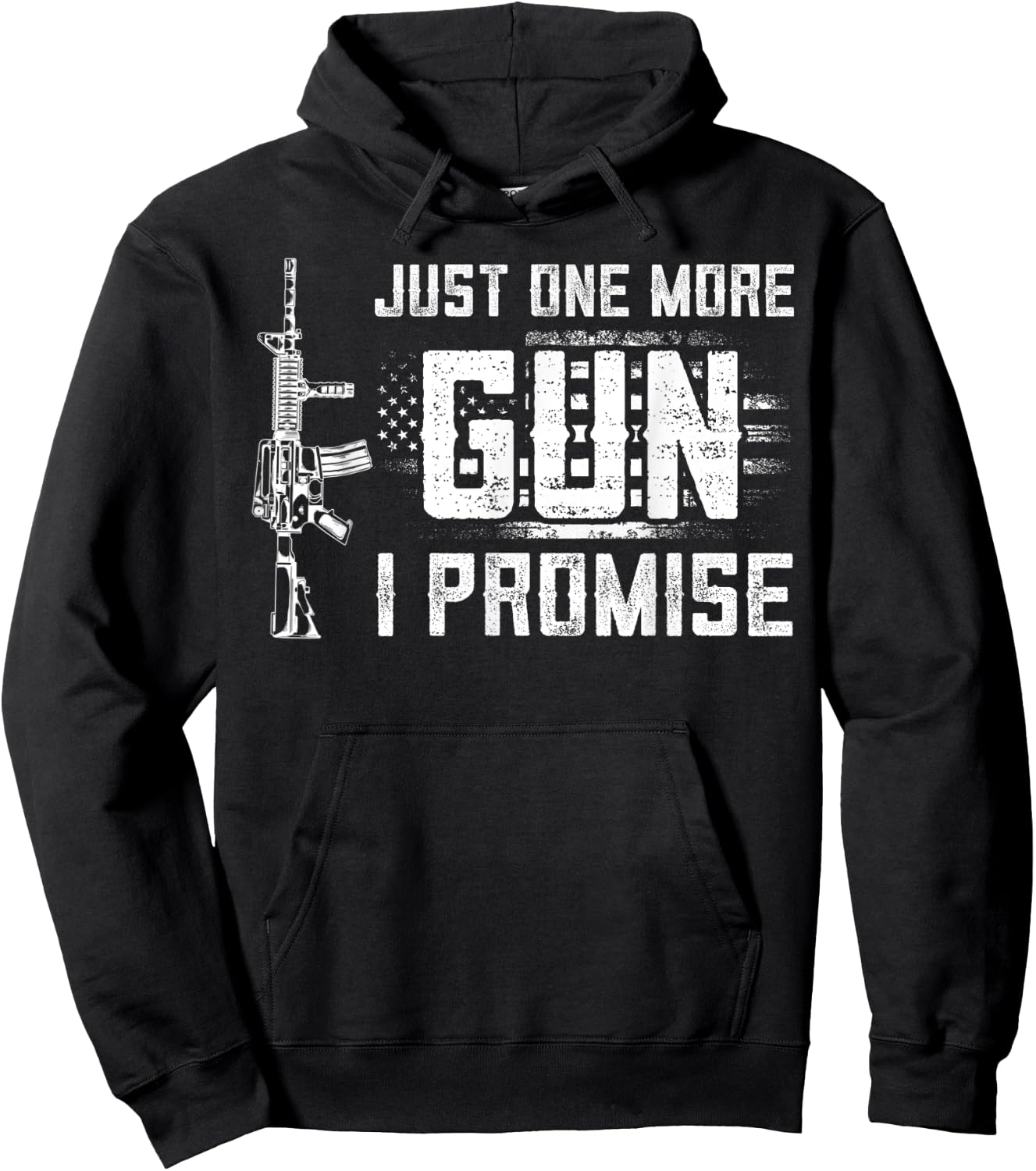 Just One More Gun I Promise Patriotic Women Gift Lover Gift Hoodie - Hoodie | Black