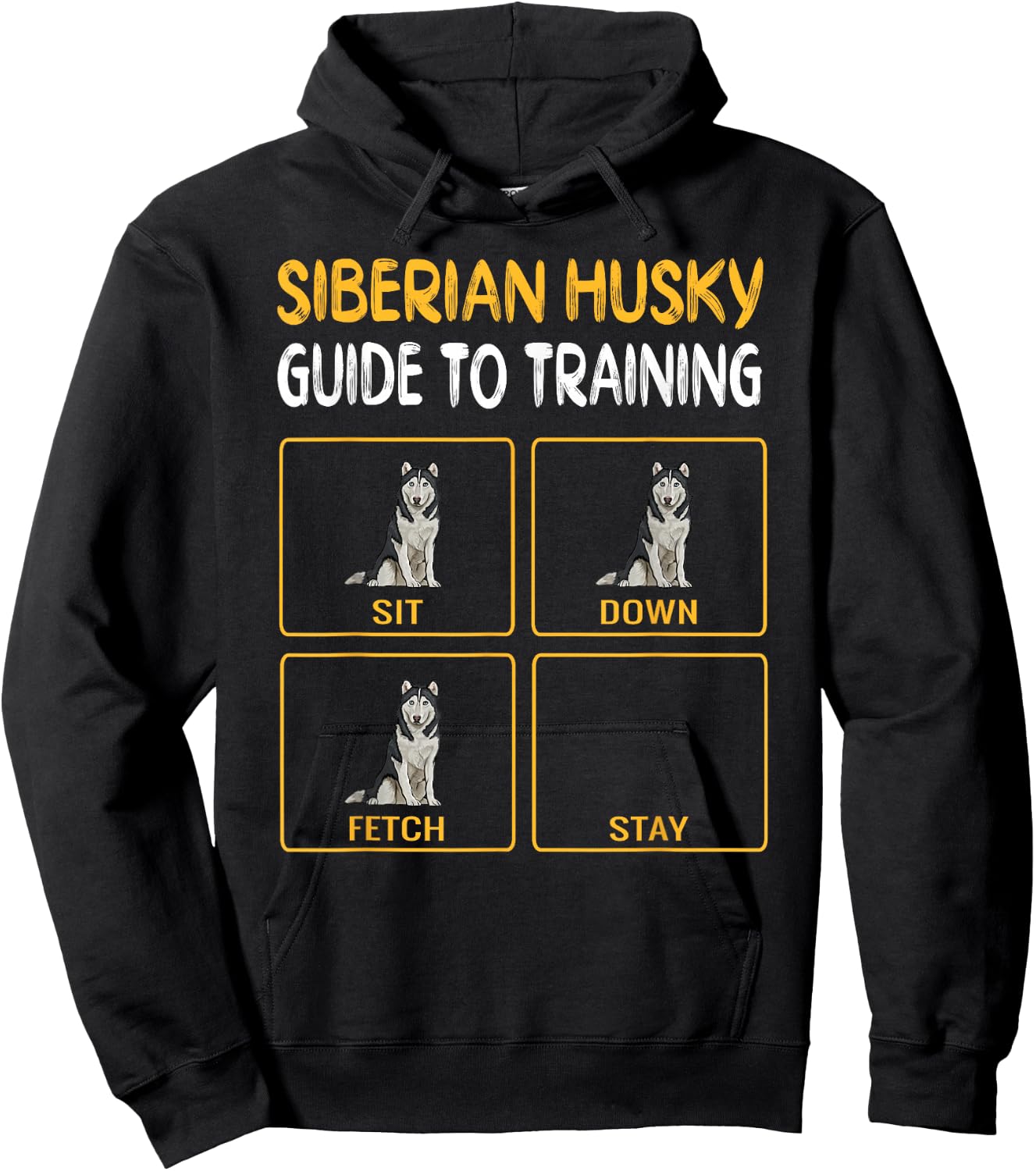 Funny Siberian Husky Guide to Training Dog Obedience Hoodie - Hoodie | Black