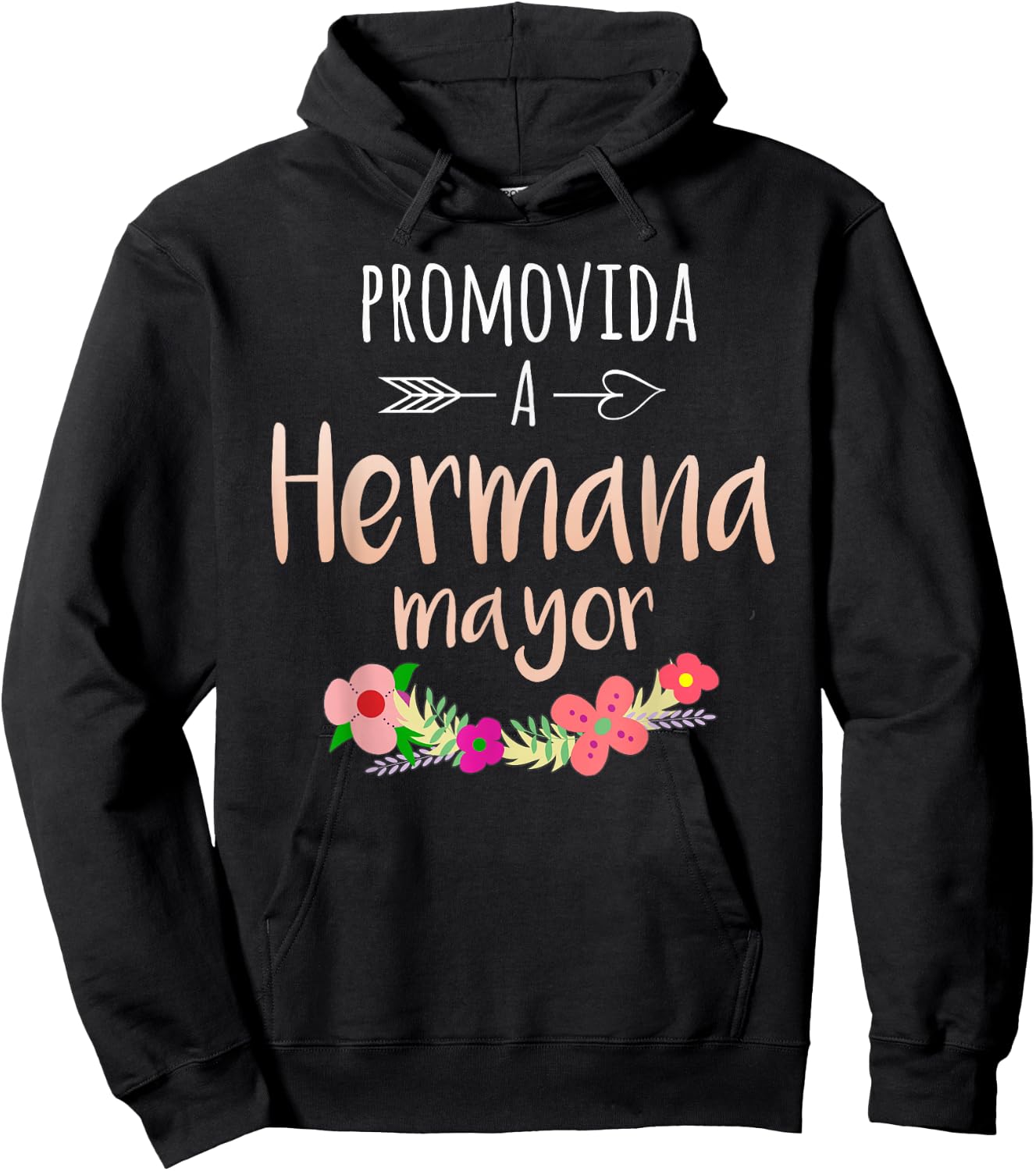 Promovida A Hermana Mayor Spanish Baby Shower Older Sister Hoodie - Hoodie | Black