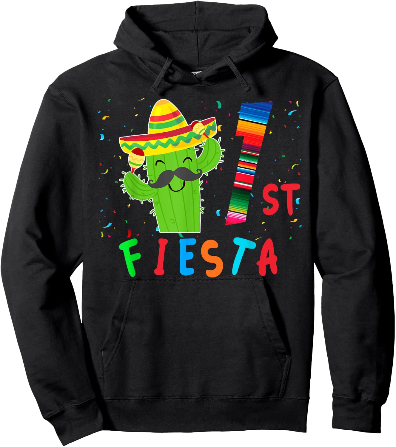 Mexican Birthday Theme Party Matching Group Fiesta 1st Hoodie - Hoodie | Black