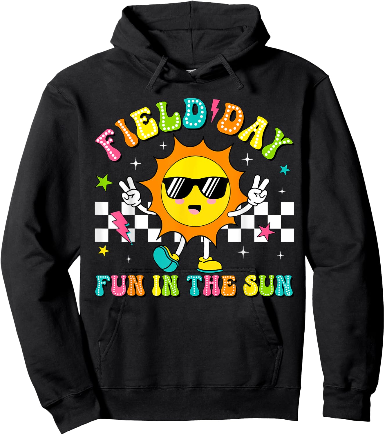 Field Day Fun In The Sun Let Games Begin 2024 Teachers Kids Hoodie - Hoodie | Black