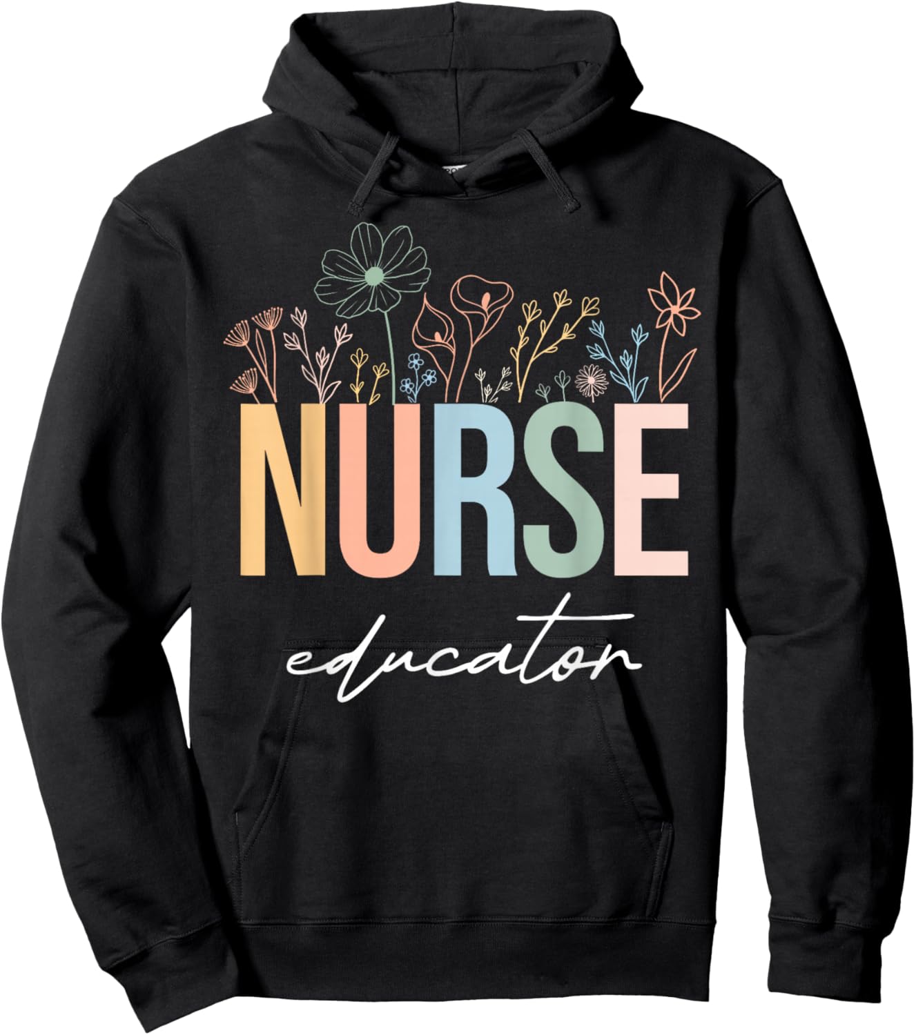 Wildflower Nurse Educator Nursing School Instructor Floral Hoodie - Hoodie | Black