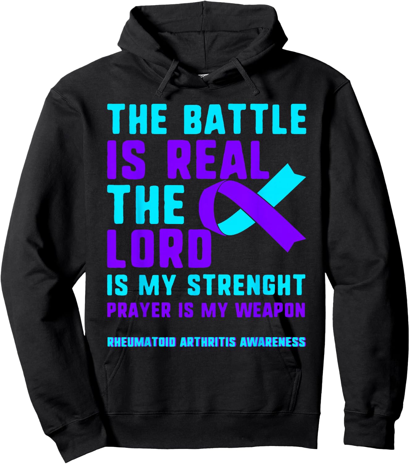 Rheumatoid Arthritis Real Battle Prayer RA Disease Warrior Hoodie - Hoodie | Black