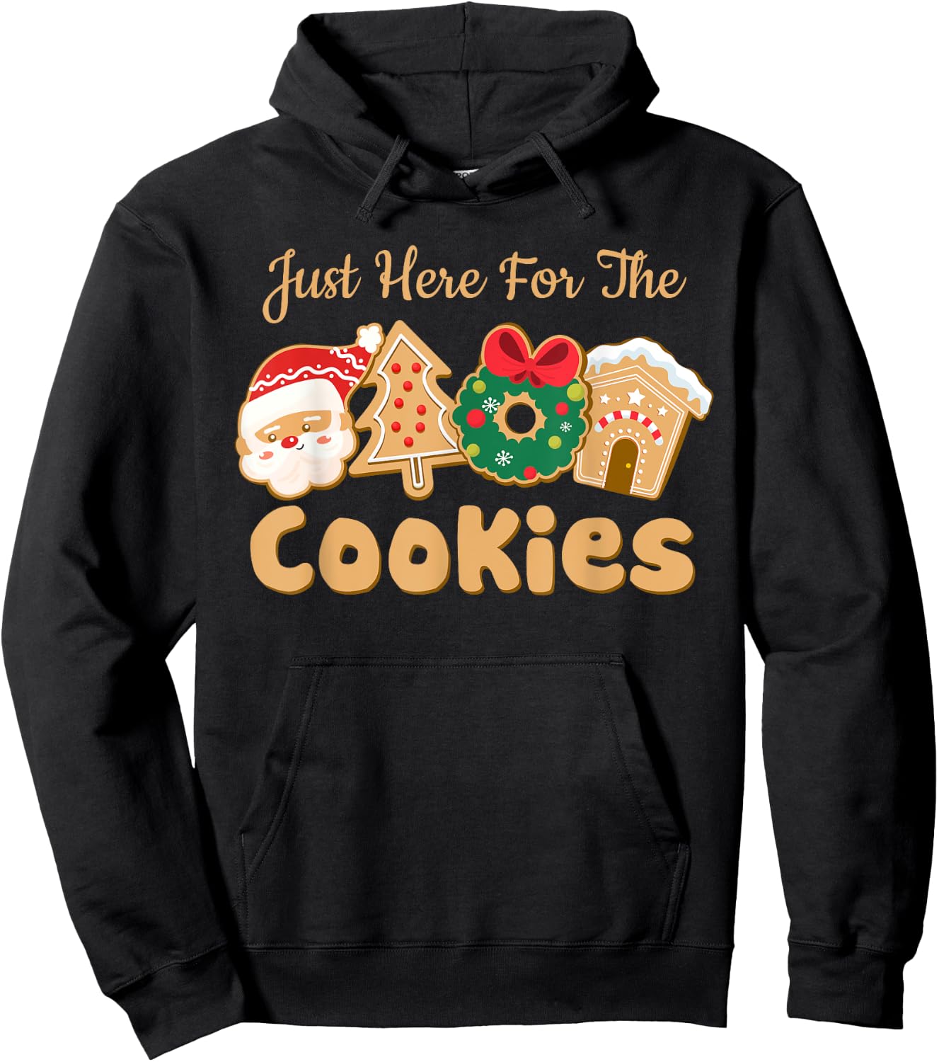 I'm Just Here For The Cookies Santa Christmas Cookies Baking Hoodie - Hoodie | Black