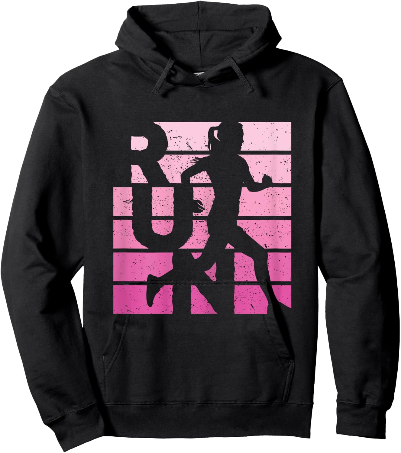 Retro RUN Runner Jogger Marathon Vintage for Girls Women Hoodie - Hoodie | Black