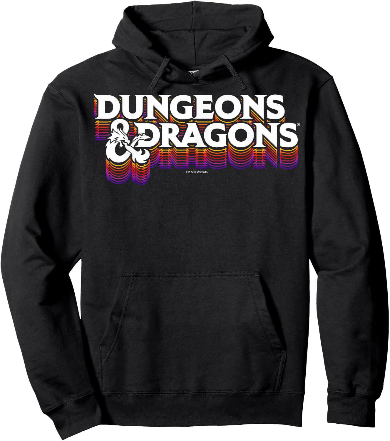 Dungeons & Dragons Retro Logo Stack Hoodie - Hoodie | Black