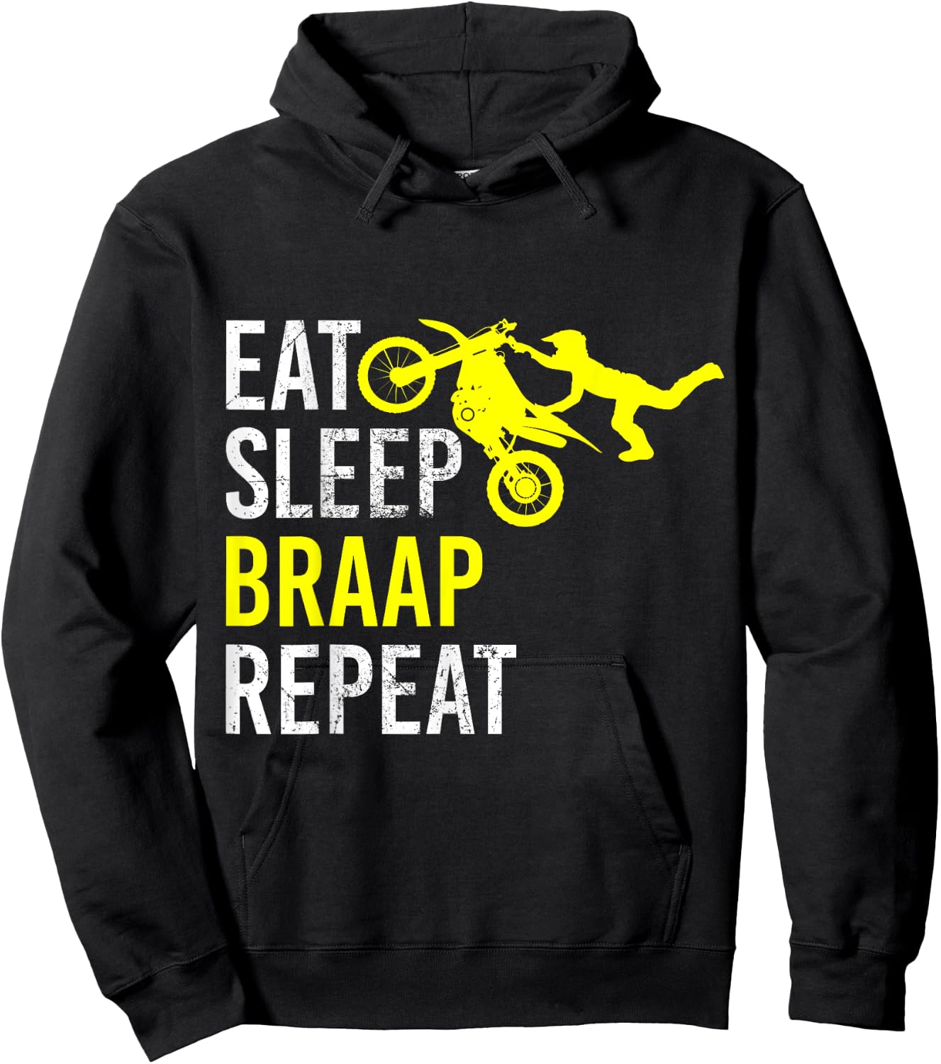Funny Eat Sleep Braap Repeat Dirt Bike Gift Hoodie - Hoodie | Black