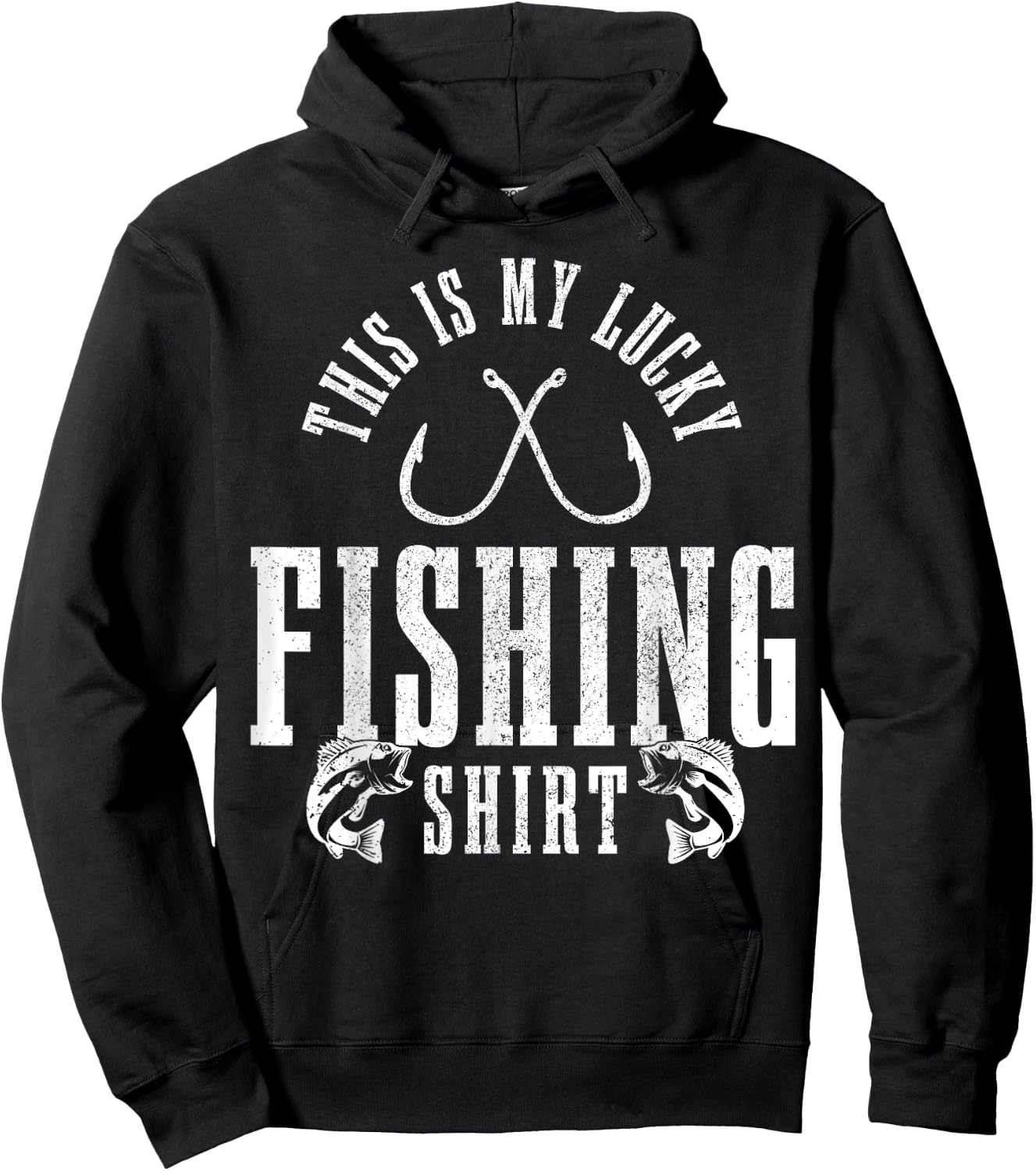 Fishing Saying Angler Gift This Is My Lucky Fishing Hoodie - Hoodie | Black