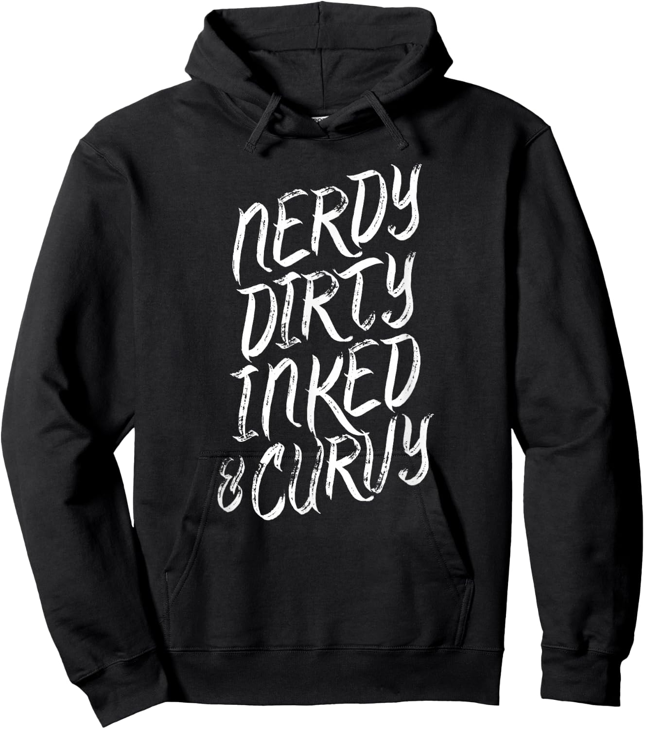 Nerdy Dirty Inked & Curvy - Tattoo Woman Girl Nerd Hoodie - Hoodie | Black