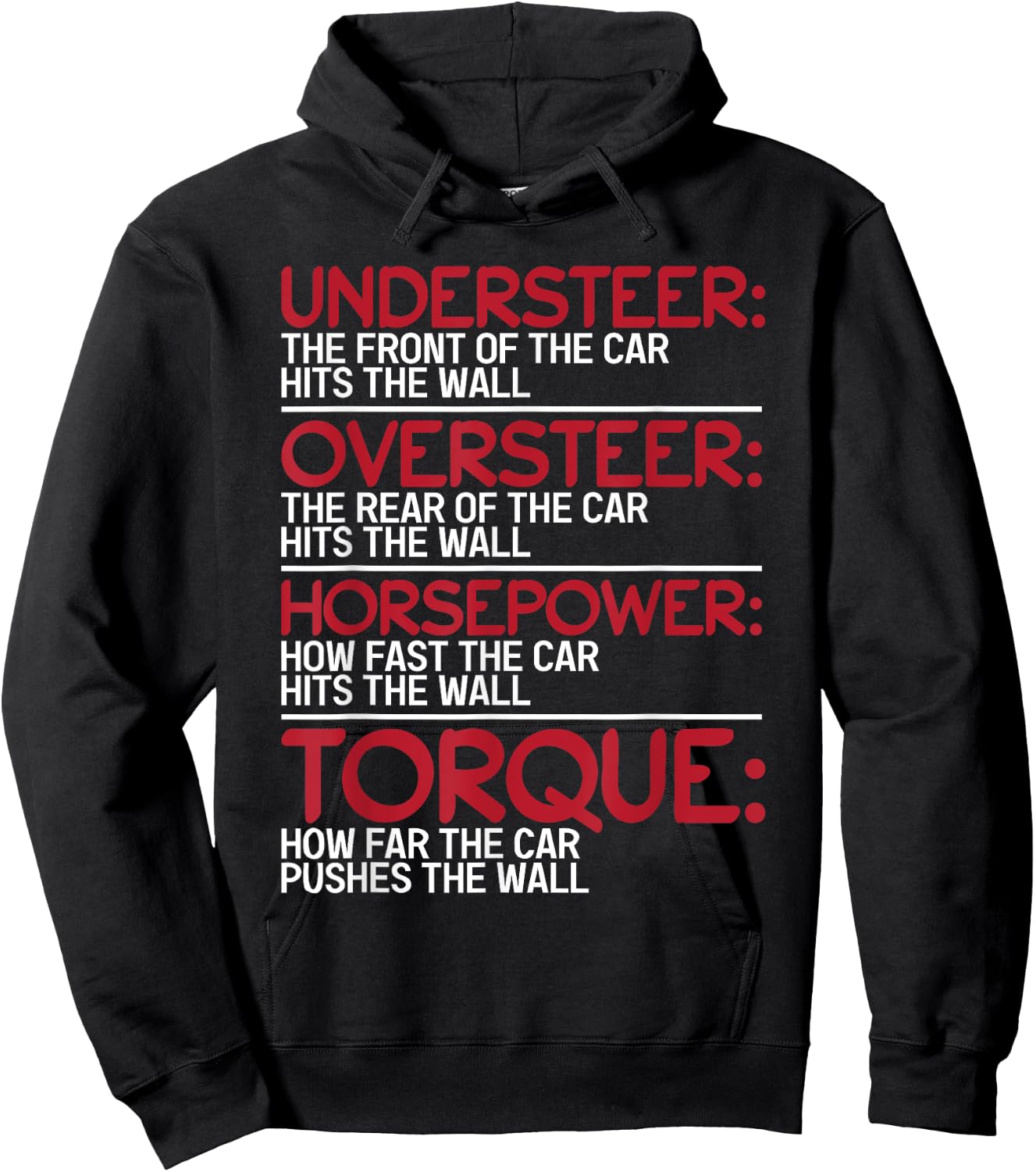 Understeer Oversteer Horsepower Torque Hoodie - Hoodie | Black