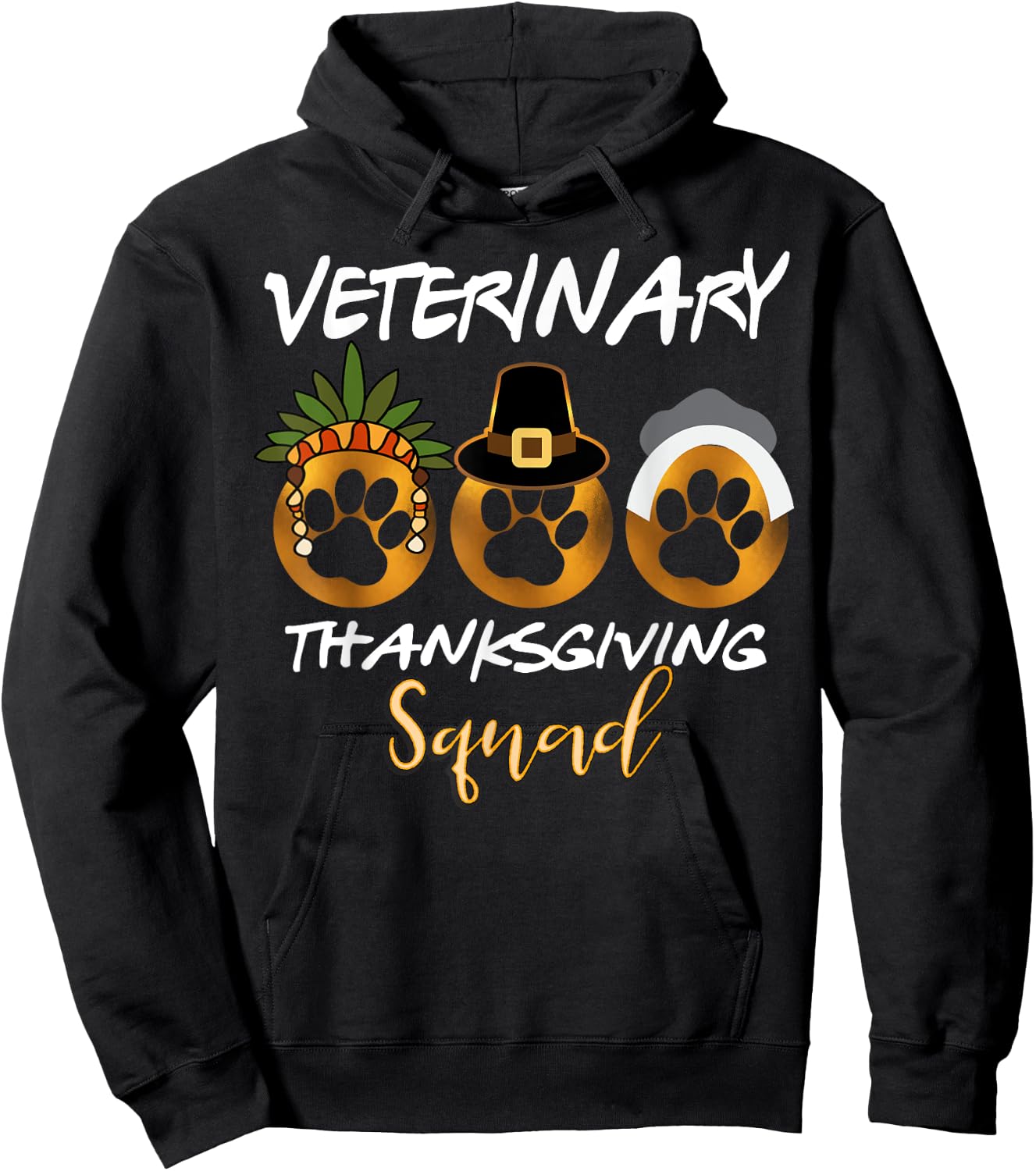 Veterinary Thanksgiving Squad Group Family Gifts Hoodie - Hoodie | Black
