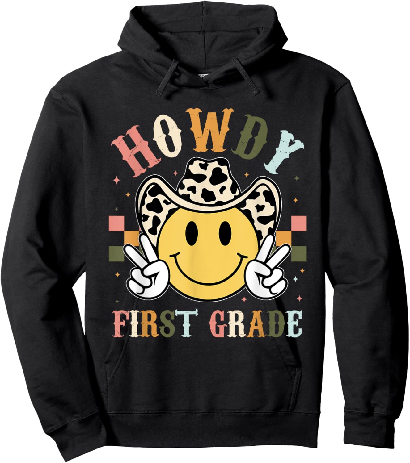 1st Grade Teacher Rodeo Country Western Howdy First Grade Men Women Kids Hoodie - Hoodie | Black