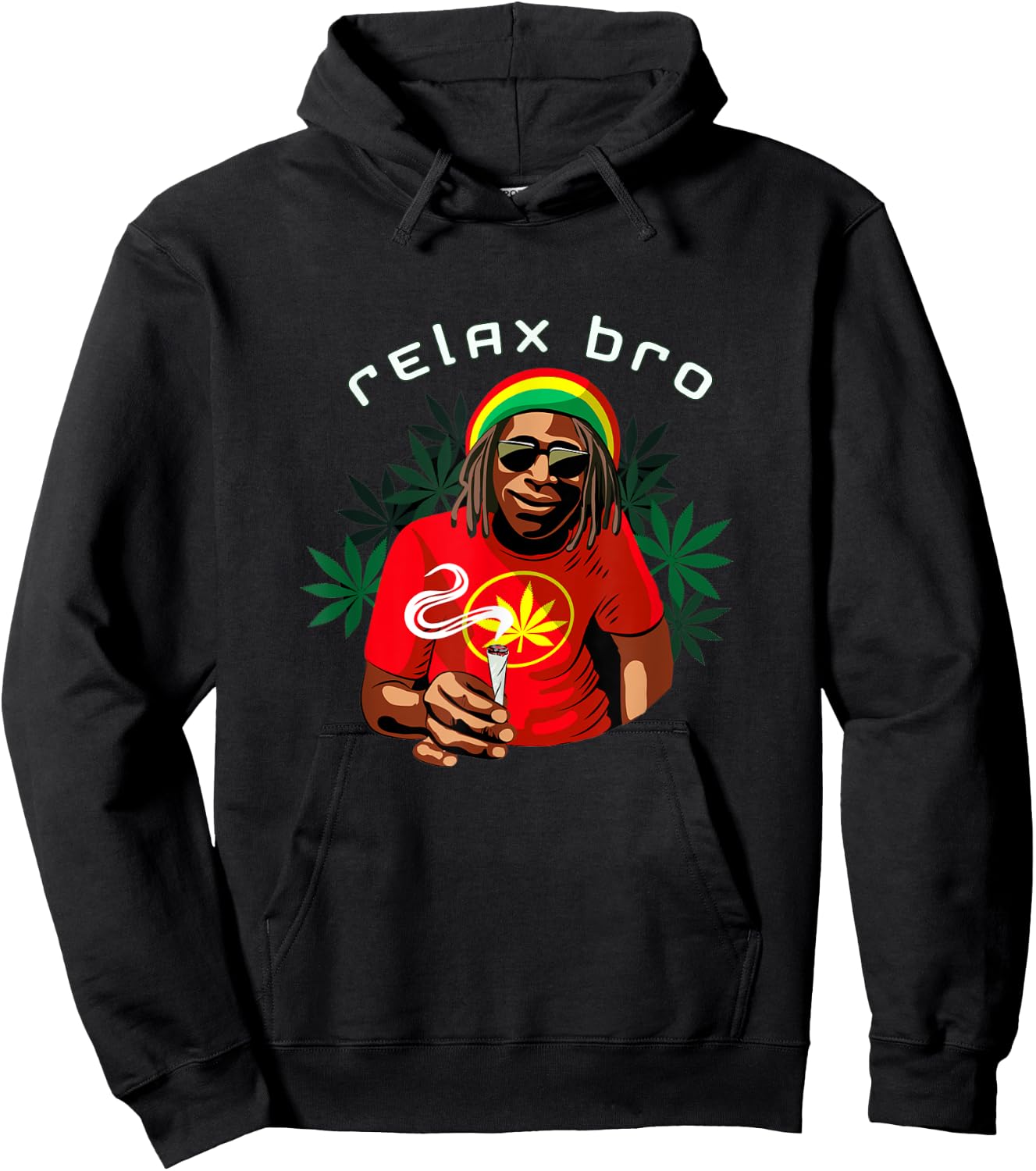 Funny Weed African Jamaican Rasta smoking Marijuana Relax Hoodie - Hoodie | Black