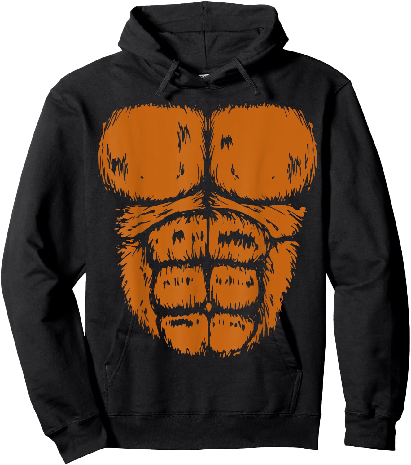 Gorilla Monkey Belly Chest Costume DIY Halloween Hoodie - Hoodie | Black