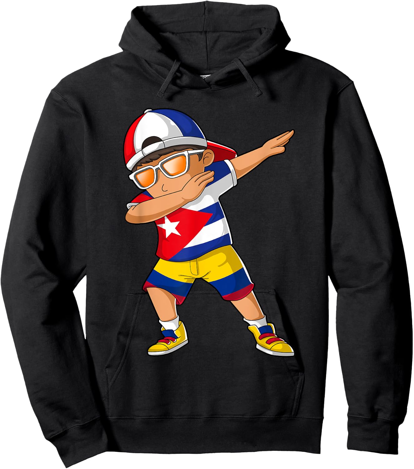 Half Cuban Half Colombian Boy Kid Cuba Colombia Flag Hoodie - Hoodie | Black