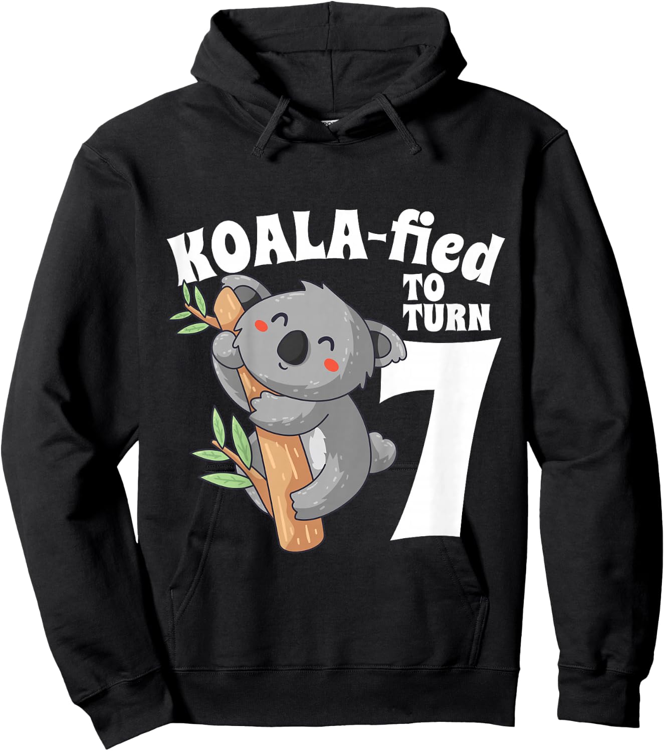 7 Year Old Koala Birthday Koalafied Girl Cute 7th Girls Gift Hoodie - Hoodie | Black