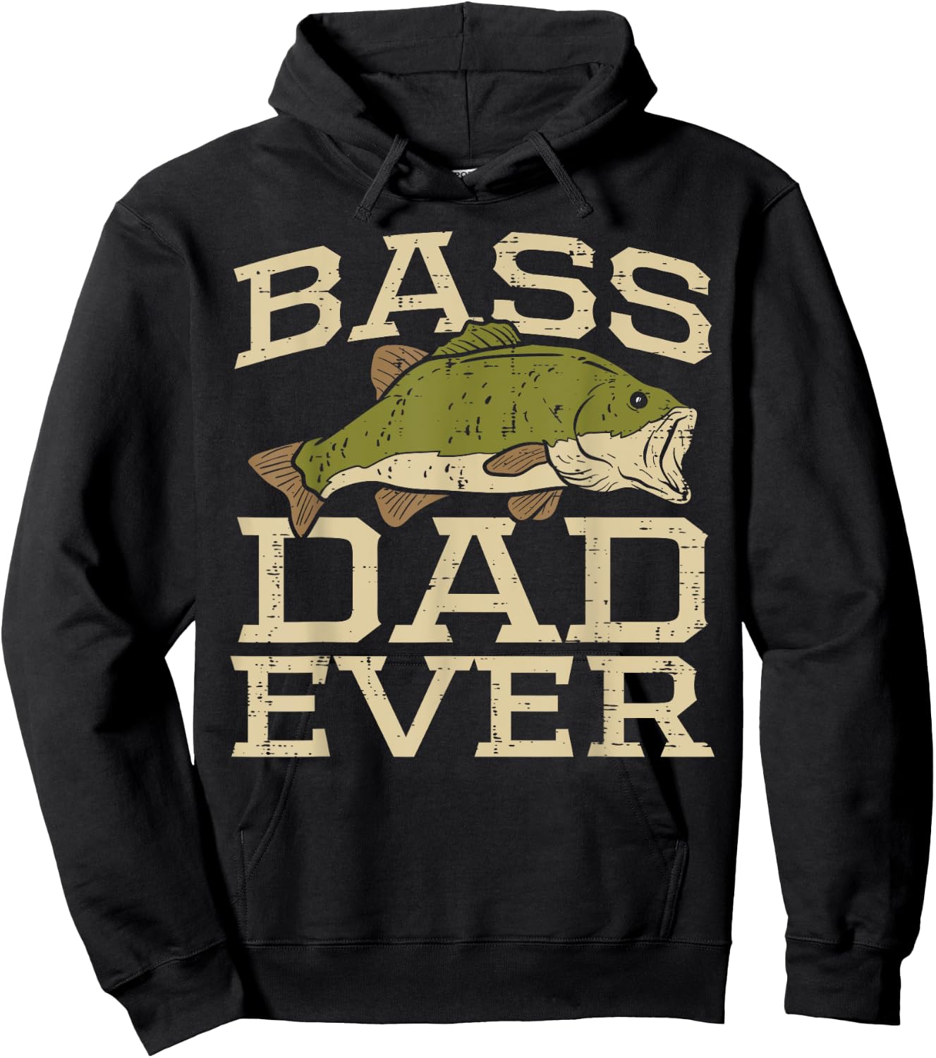 Bass Dad Ever Fishing Fish Fisherman Fathers Day Dad Gift Hoodie - Hoodie | Black