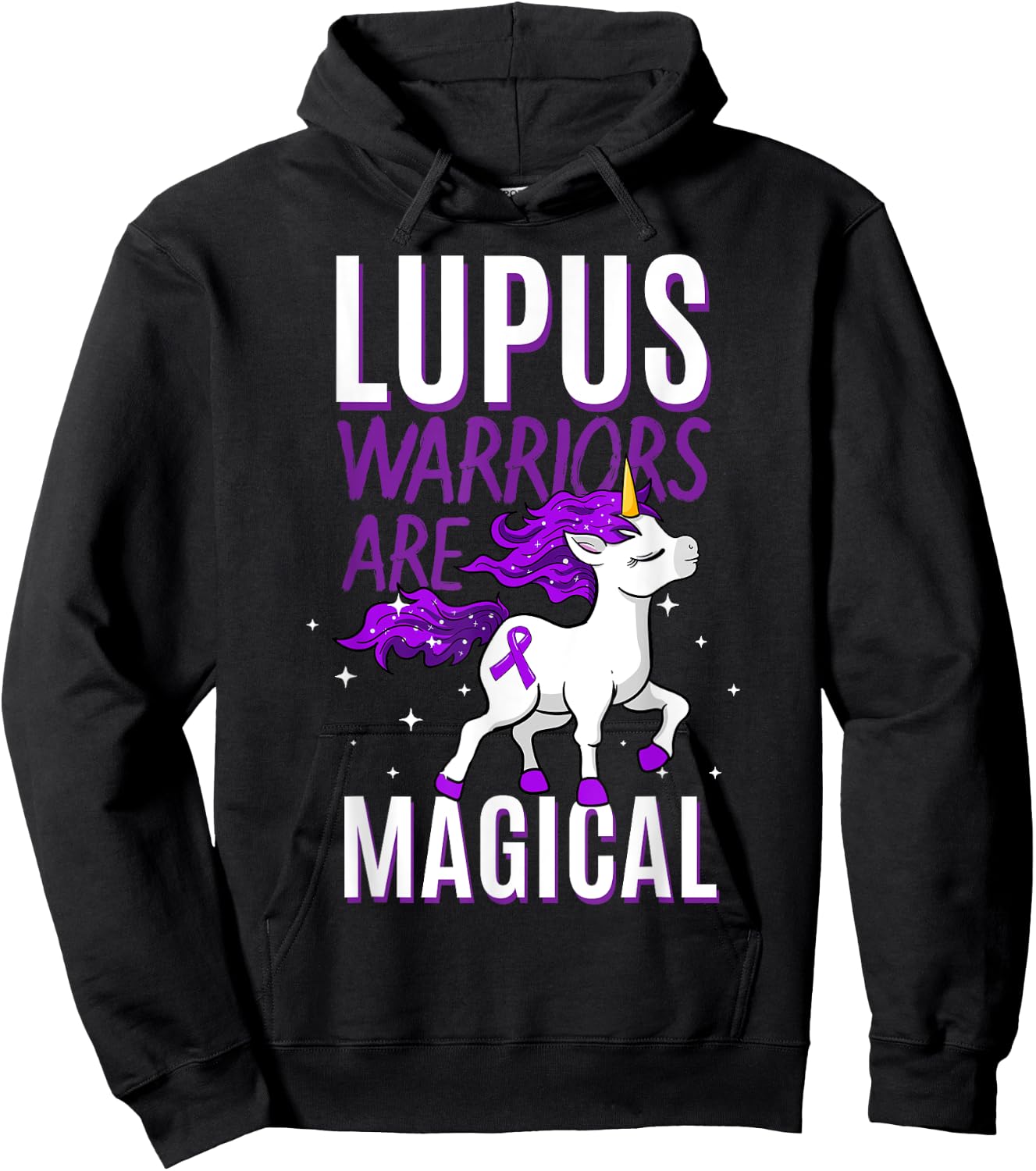 Lupus Warrior Magical Unicorn Autoimmune Disease Malar Rash Hoodie - Hoodie | Black