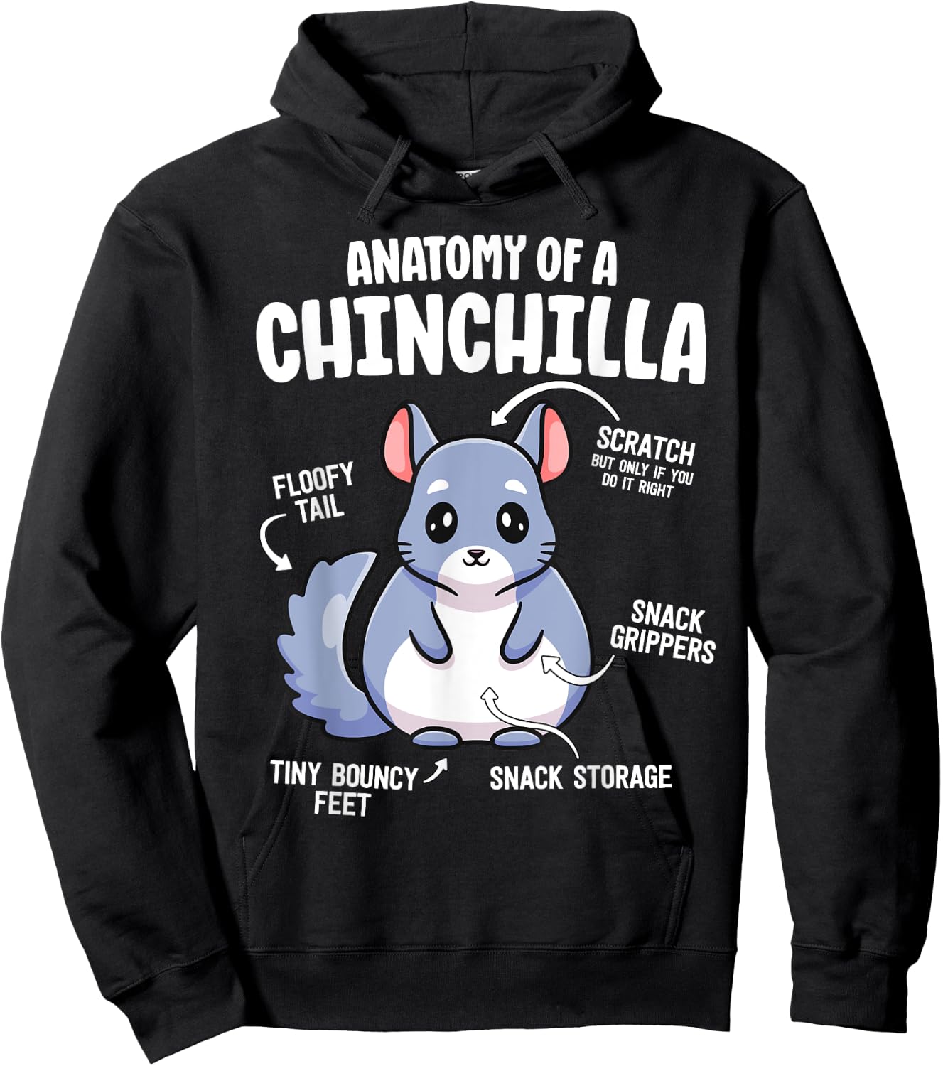 Anatomy Of A Chinchilla Shirts Lover Mom Hoodie - Hoodie | Black
