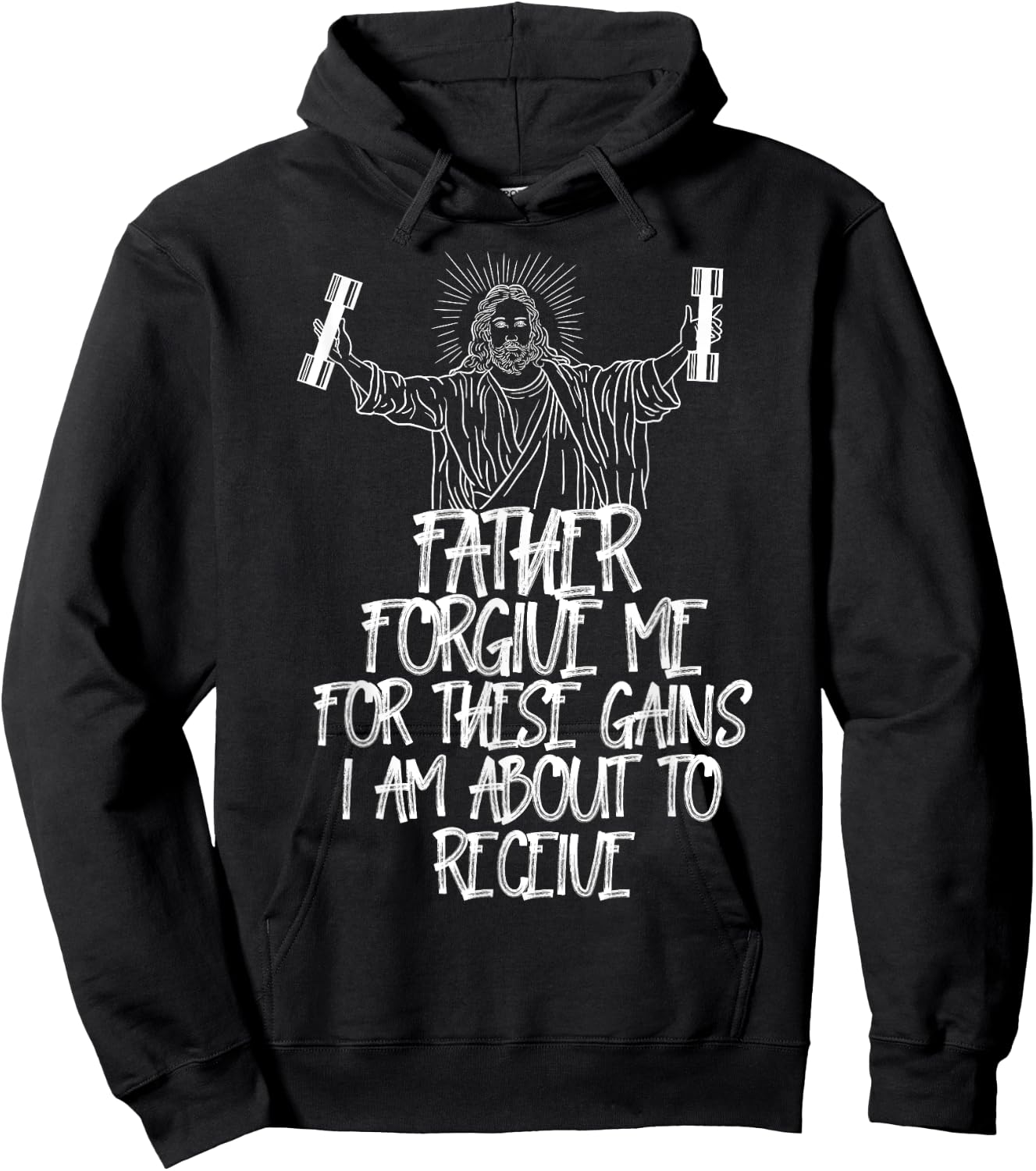 Weight Lifting Bodybuilding Forgive Me These Gains Jesus Hoodie - Hoodie | Black
