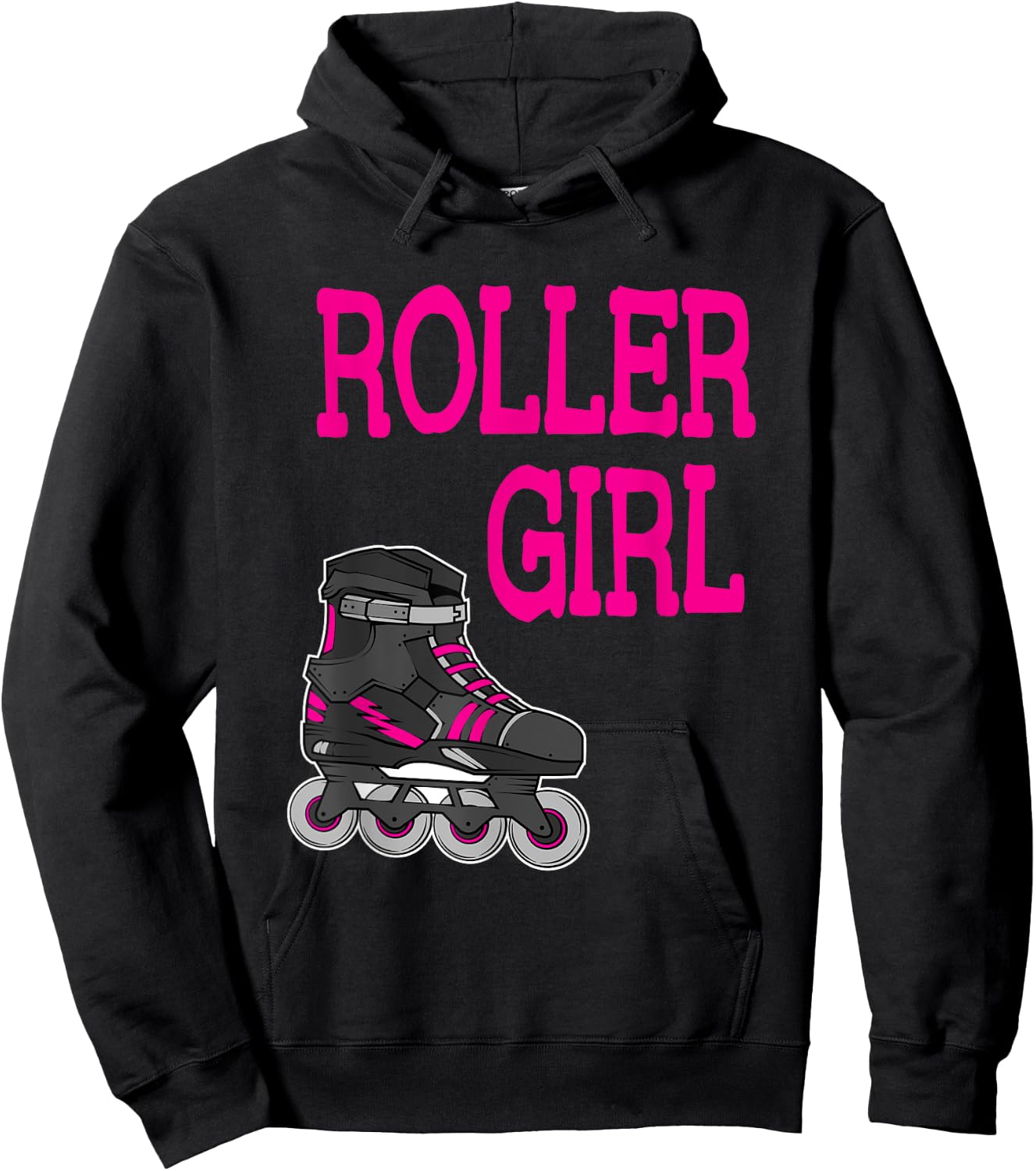 Fun Roller Girl Rollerblading Inline Skating Gift Hoodie - Hoodie | Black