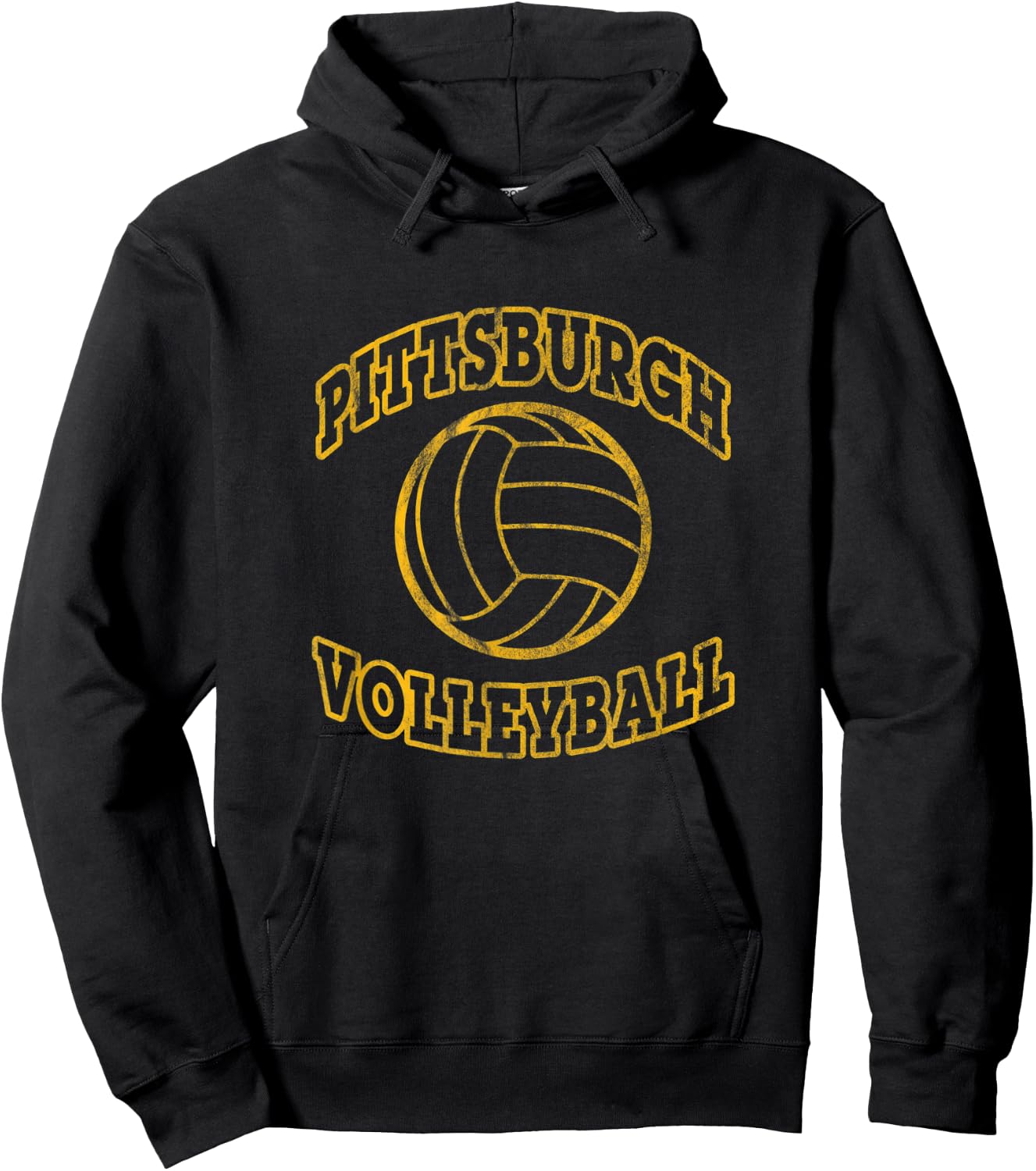 Pittsburgh Volleyball Classic Style Vintage Distressed Hoodie - Hoodie | Black