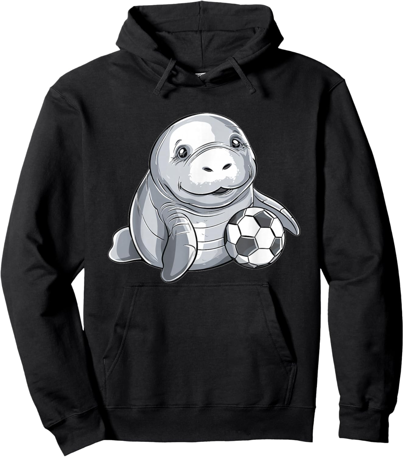 Cute Soccer Manatee Hoodie - Hoodie | Black
