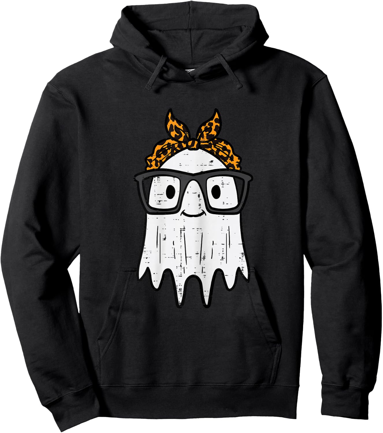 Halloween Ghost Glasses Cute Costume Girl Kids Toddler Women Hoodie - Hoodie | Black