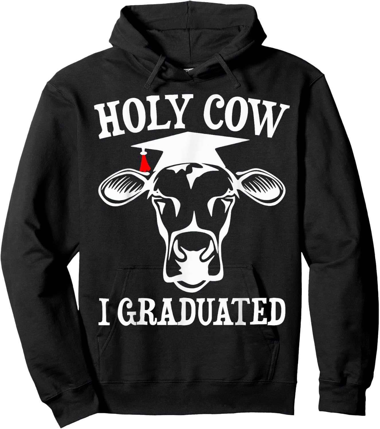 Holy Cow I Graduated Cow Graduation Pre K Pre Kinder Toddler Hoodie - Hoodie | Black