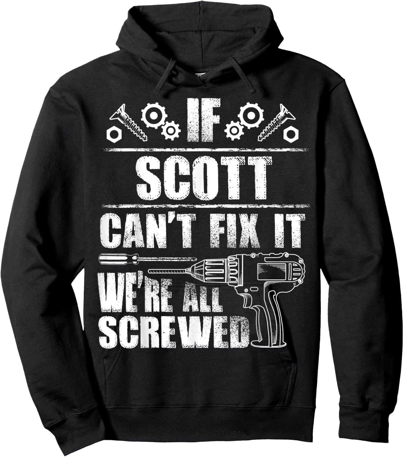 SCOTT Gift Name Fix It Funny Birthday Personalized Dad Idea Hoodie - Hoodie | Black