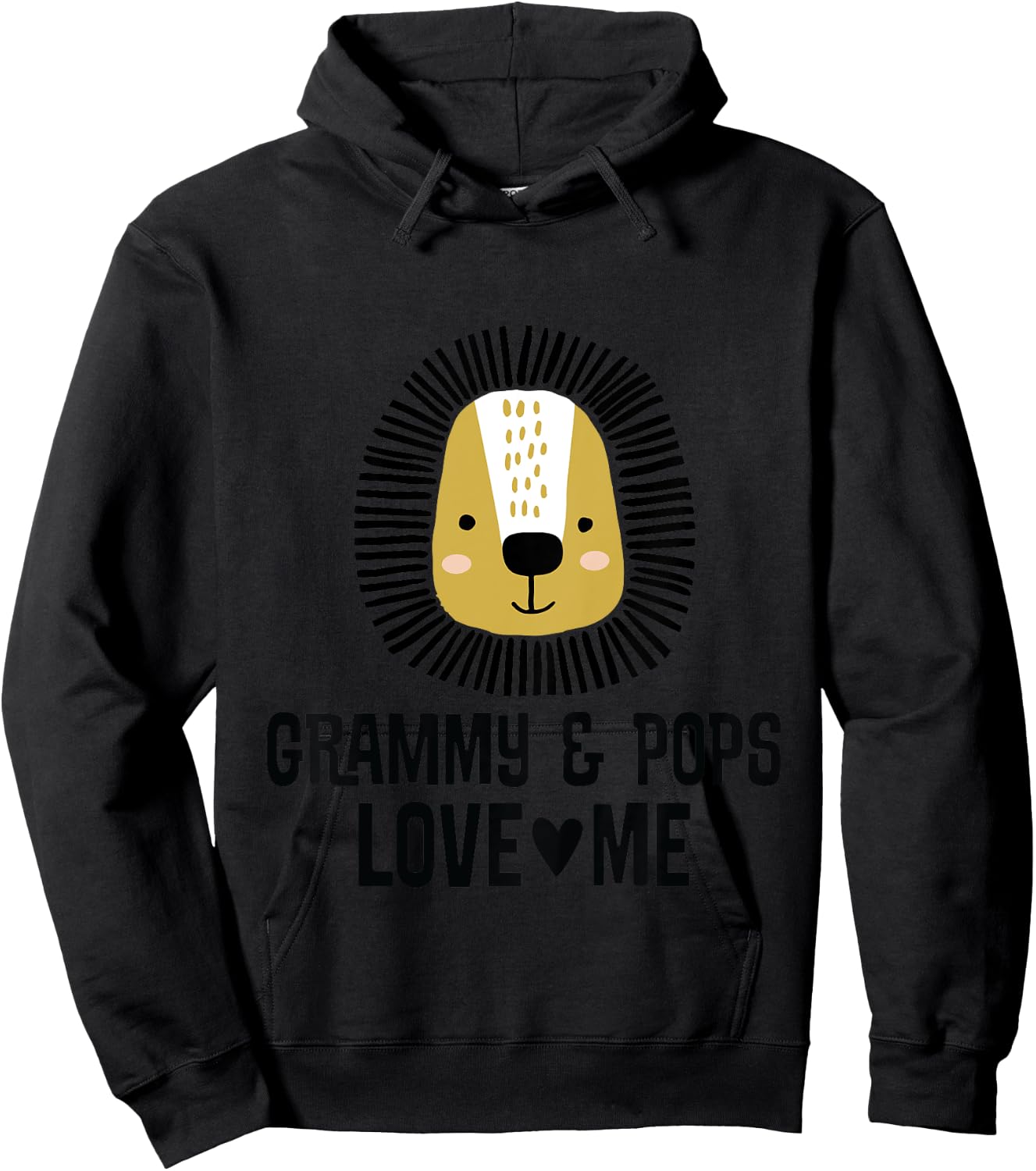 Kids My Grammy And Pops Love Me Grandson Lion Hoodie - Hoodie | Black