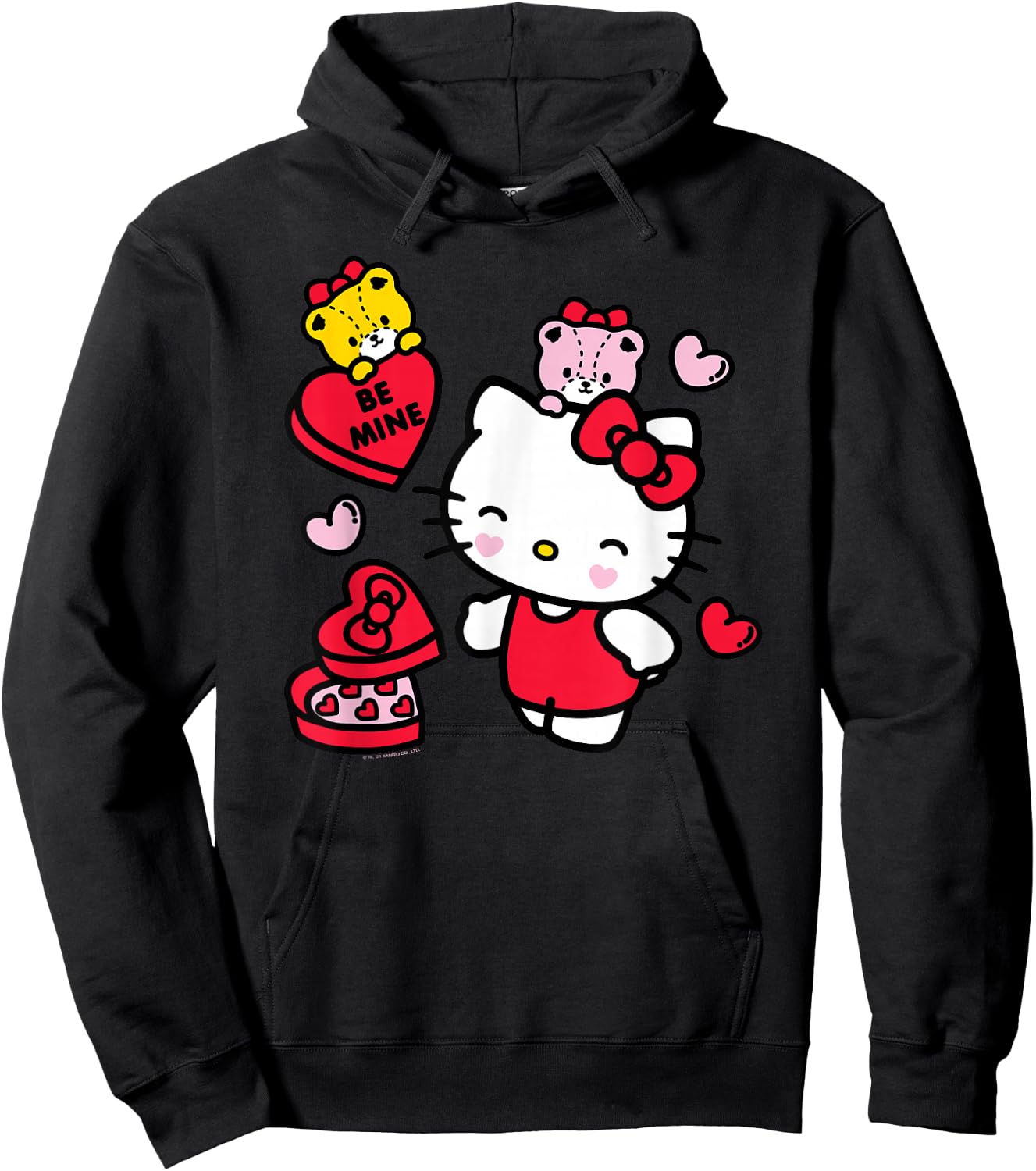 Hello Kitty Be Mine Candy Gifts Valentine's Hoodie - Hoodie | Black