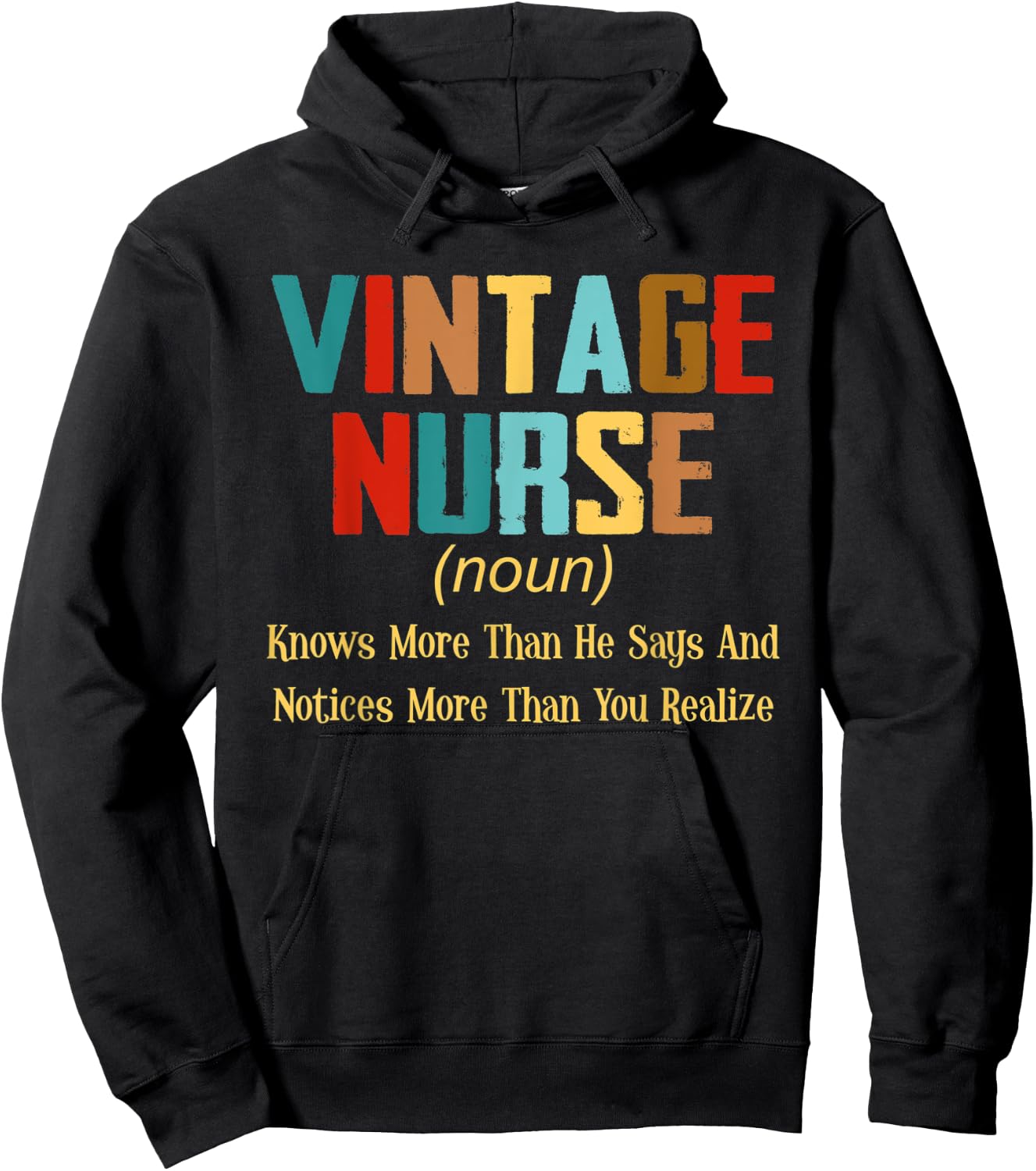 Vintage Nurse Knows More Than He Says Christmas Gift Hoodie - Hoodie | Black